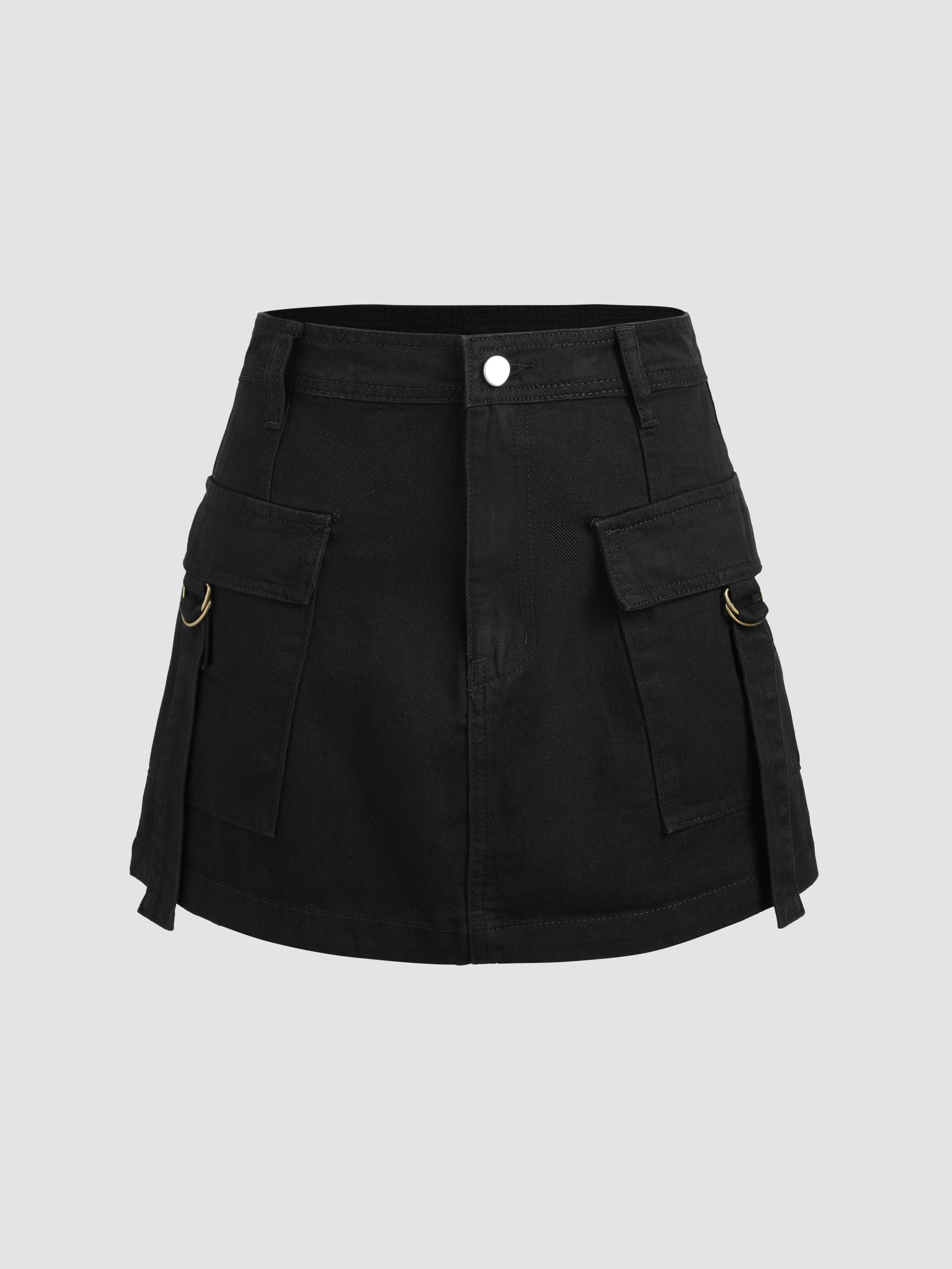 Solid Cargo Mini Skirt by CIDER