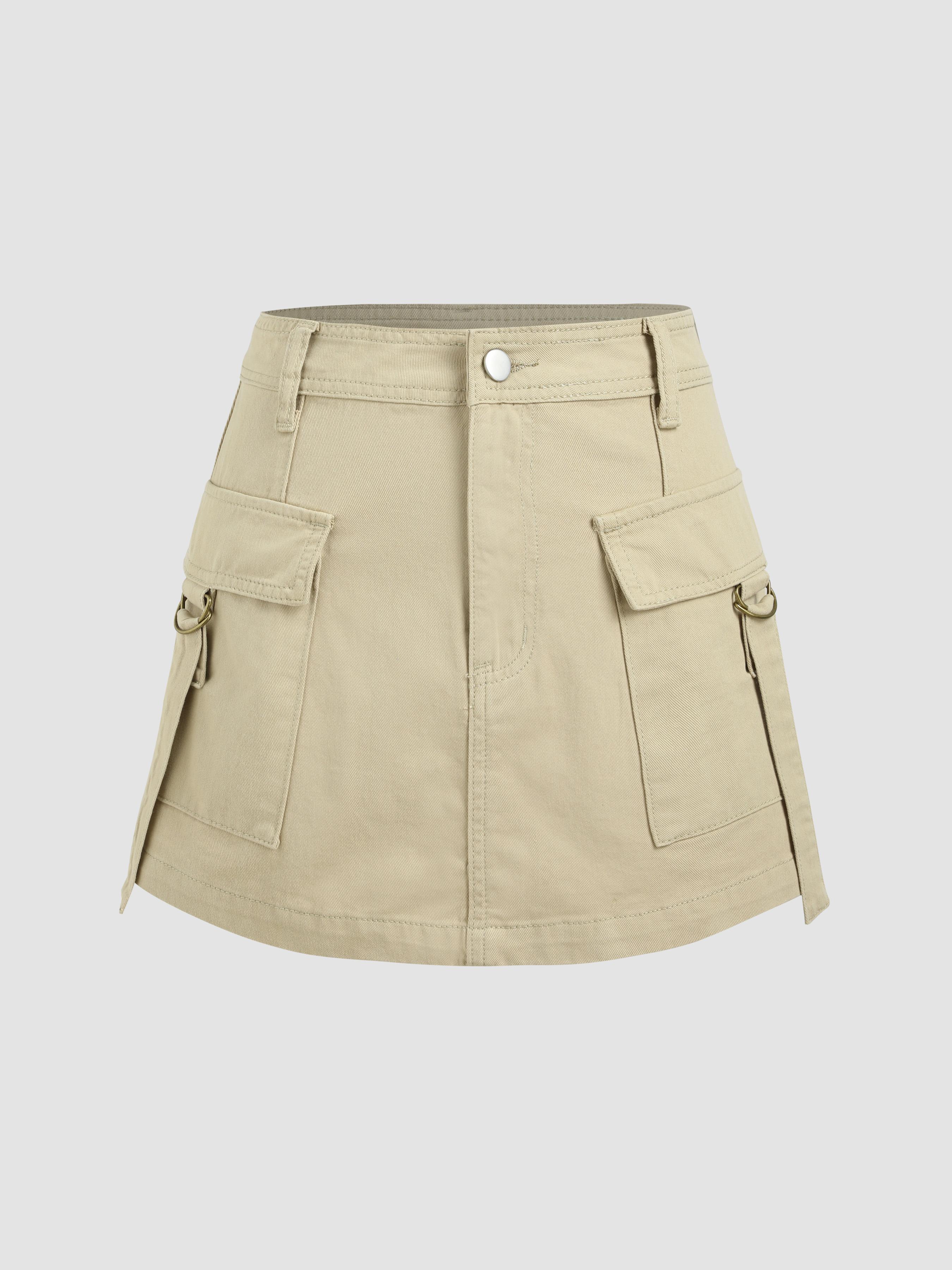 Solid Cargo Mini Skirt by CIDER