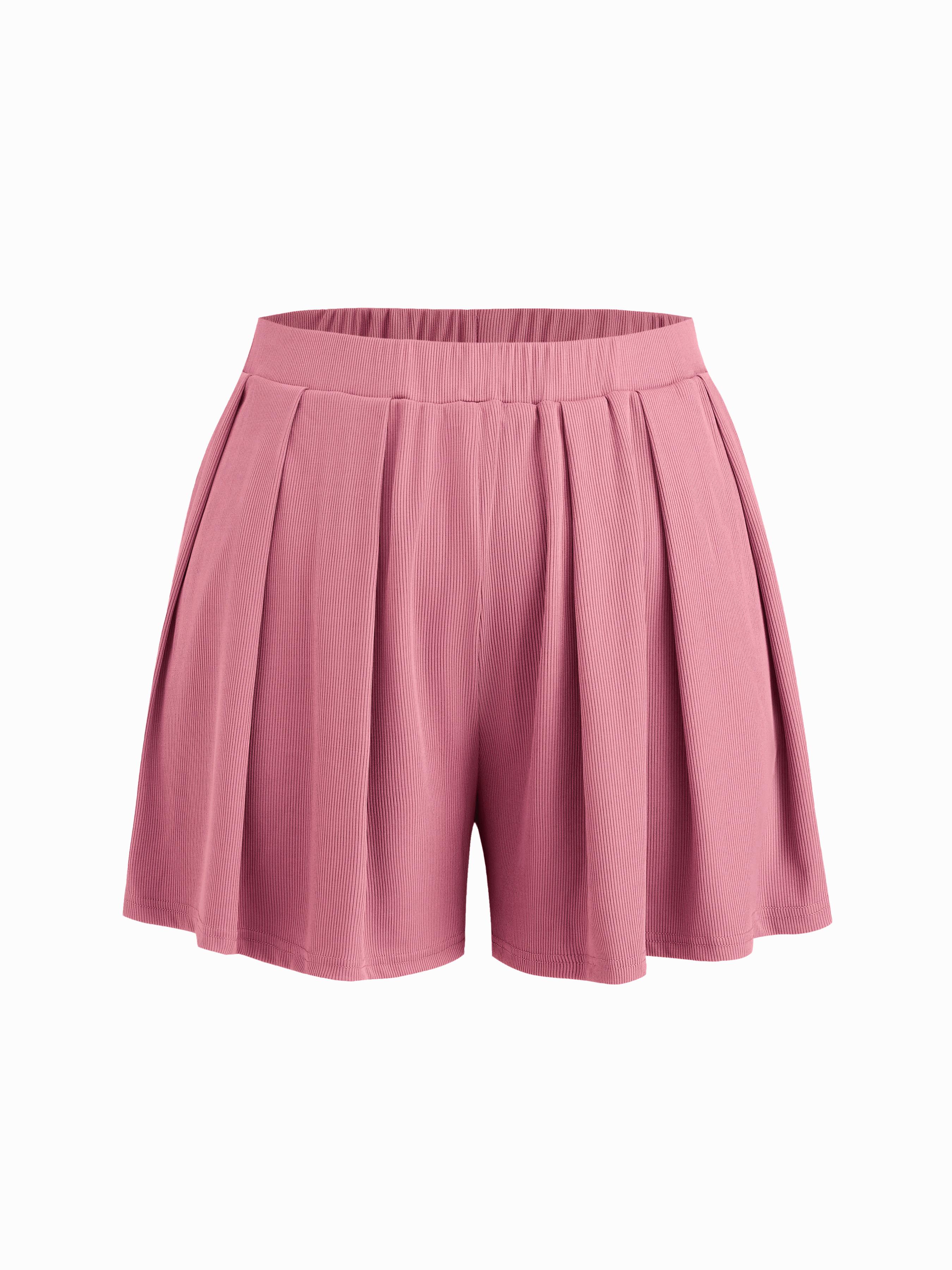 Solid Elastic Waist Wide Leg Shorts Curve & Plus by CIDER