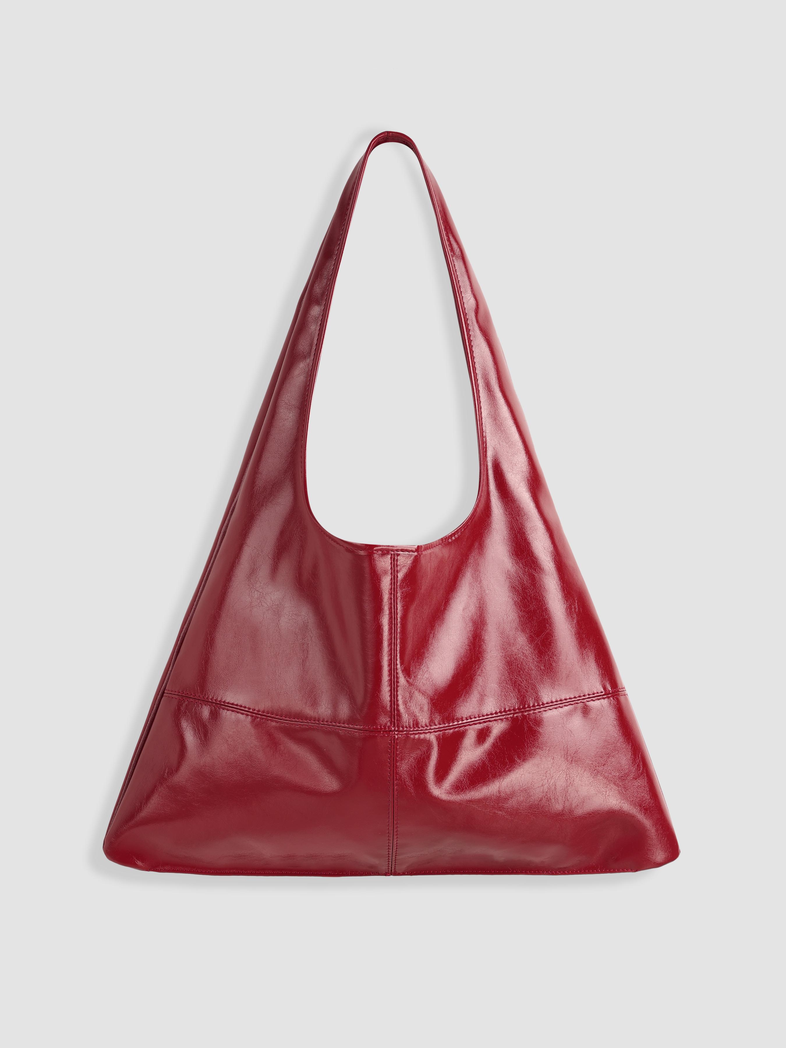 Solid Faux Leather Large Capacity Tote Shopper Bag by CIDER