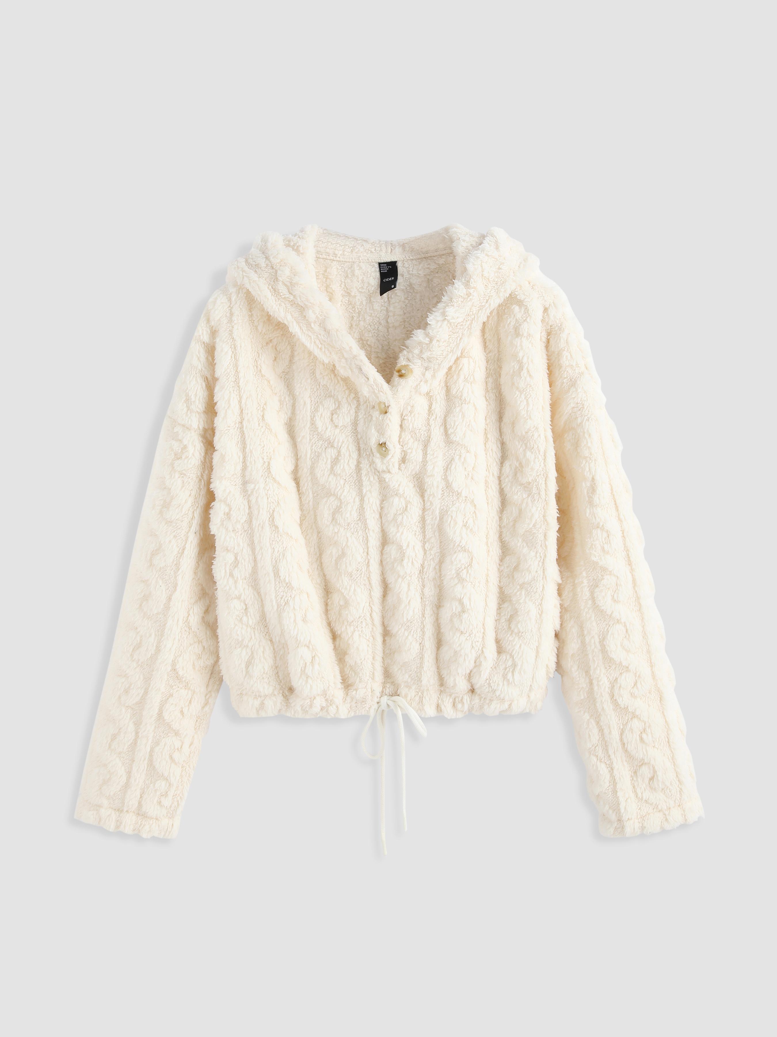 Solid Fleece Long Sleeve Hoodie by CIDER