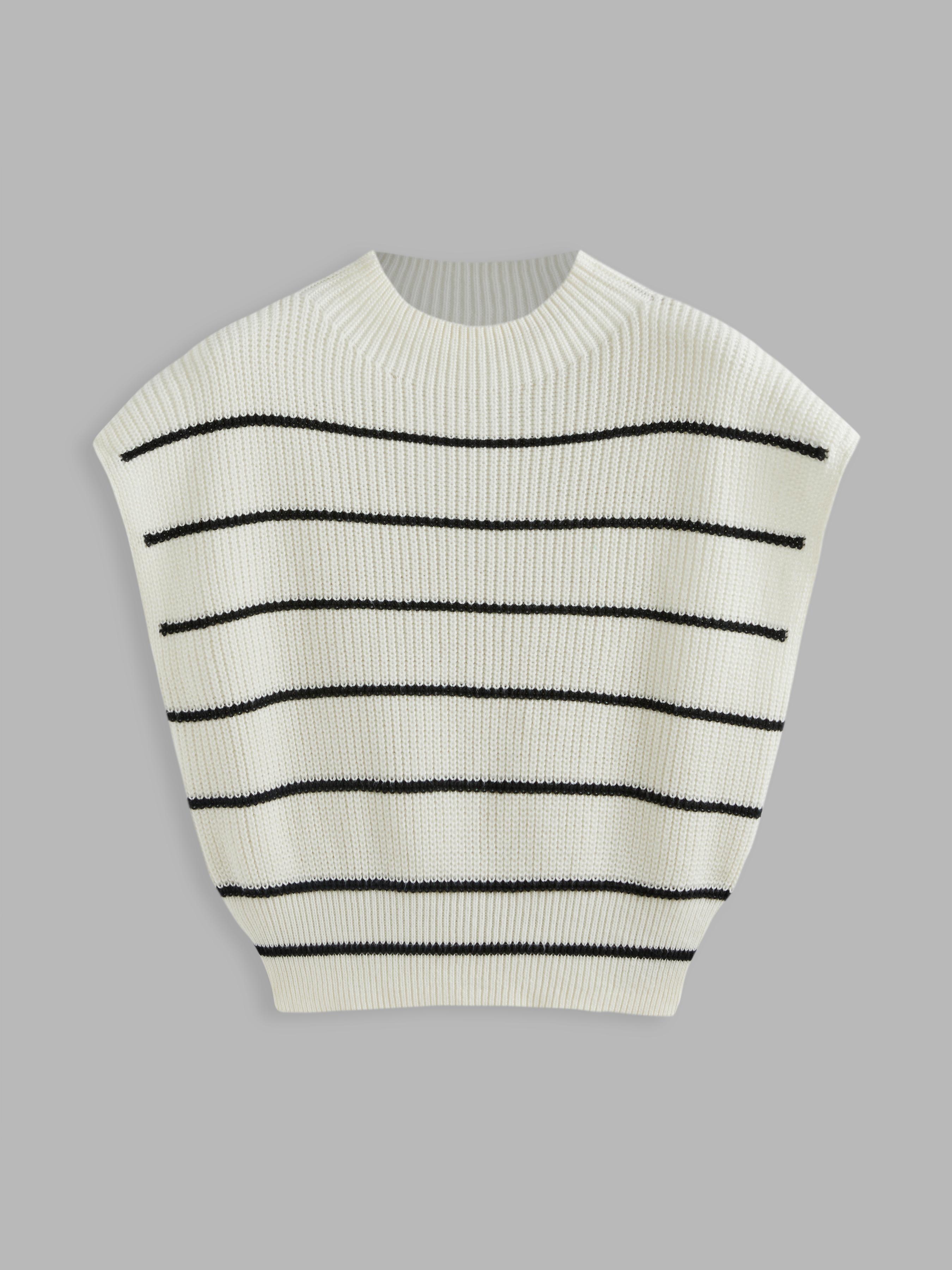 Solid High Neck Knit Vest Curve & Plus by CIDER