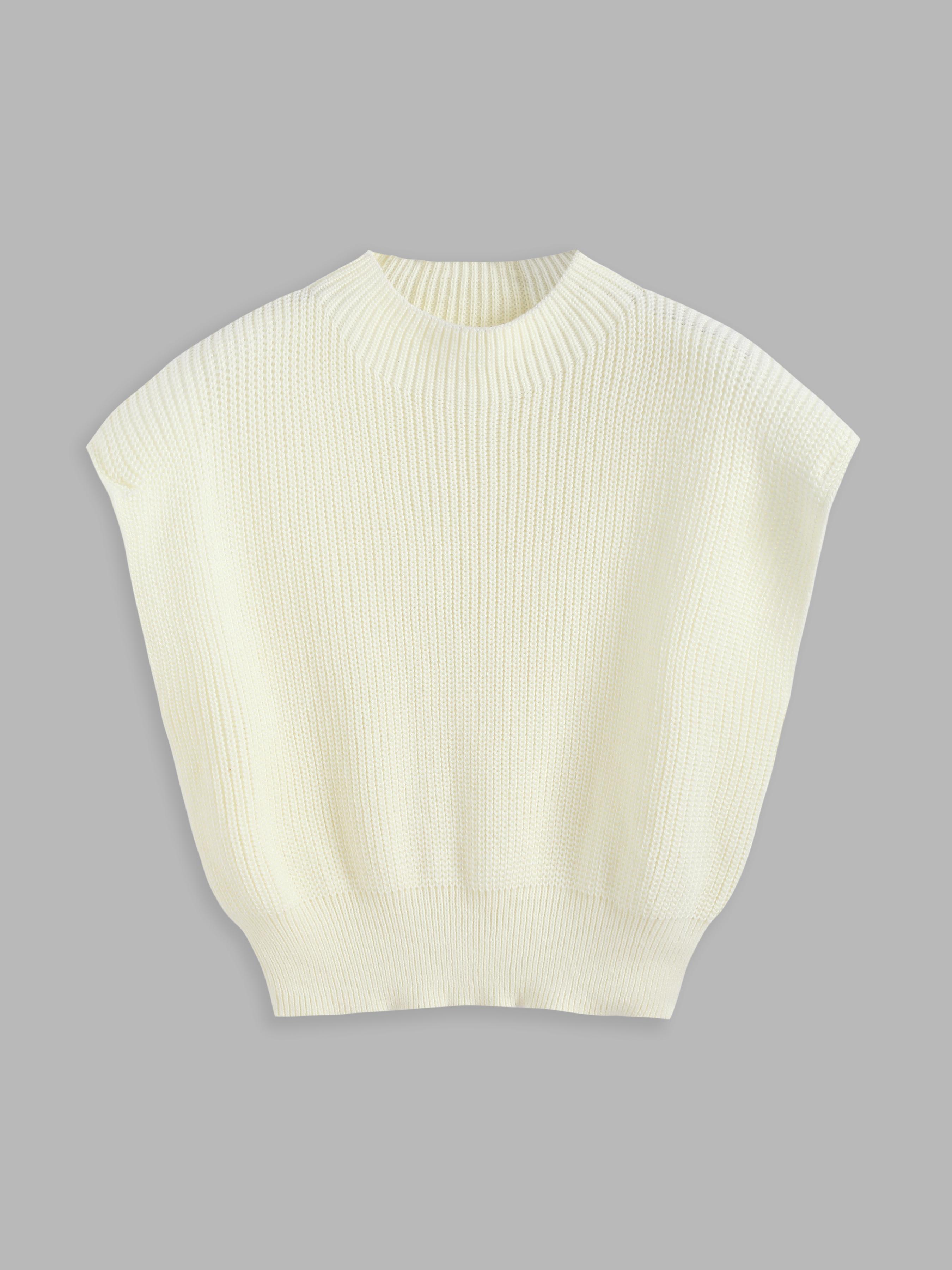 Solid High Neck Knit Vest Curve & Plus by CIDER