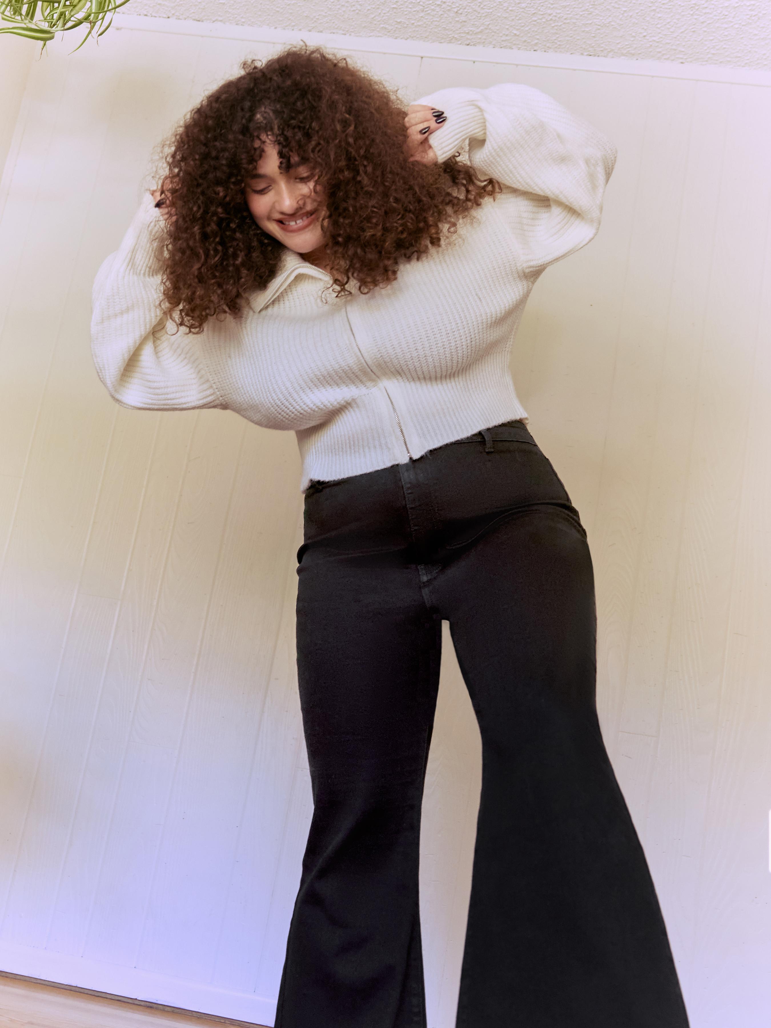 Solid Knit Polo Zipper Cardigan Curve & Plus by CIDER