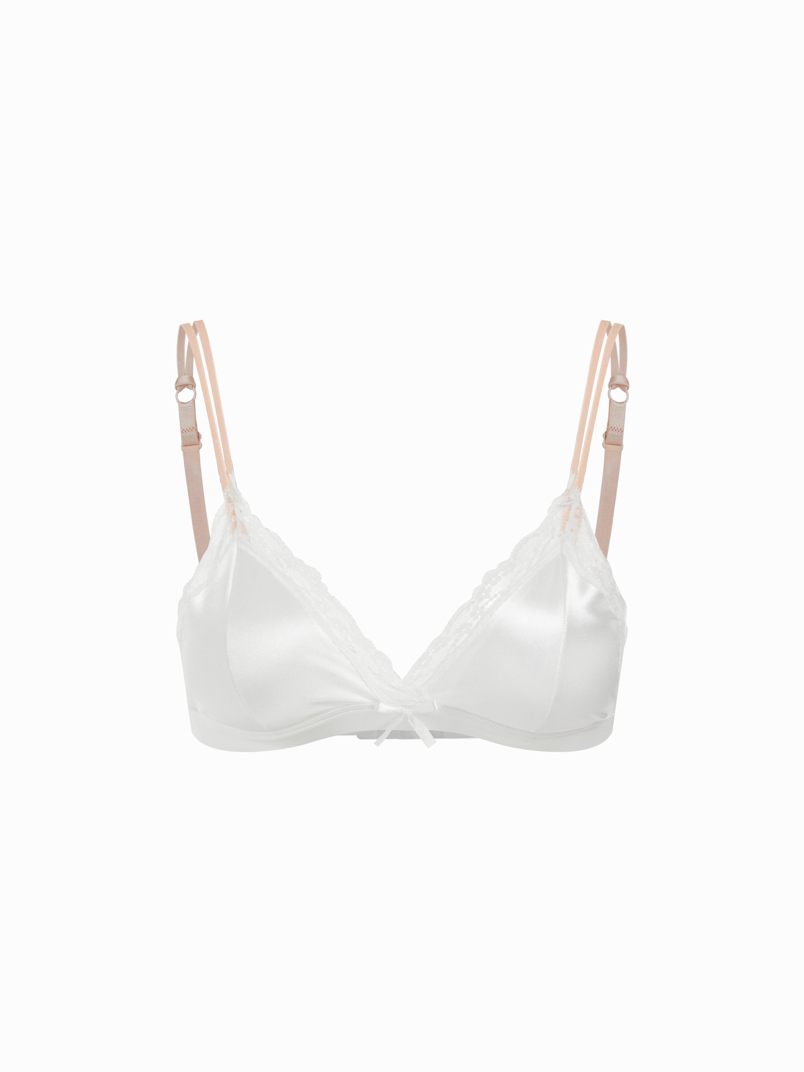 Solid Lace Bowknot Triangle Bralette by CIDER