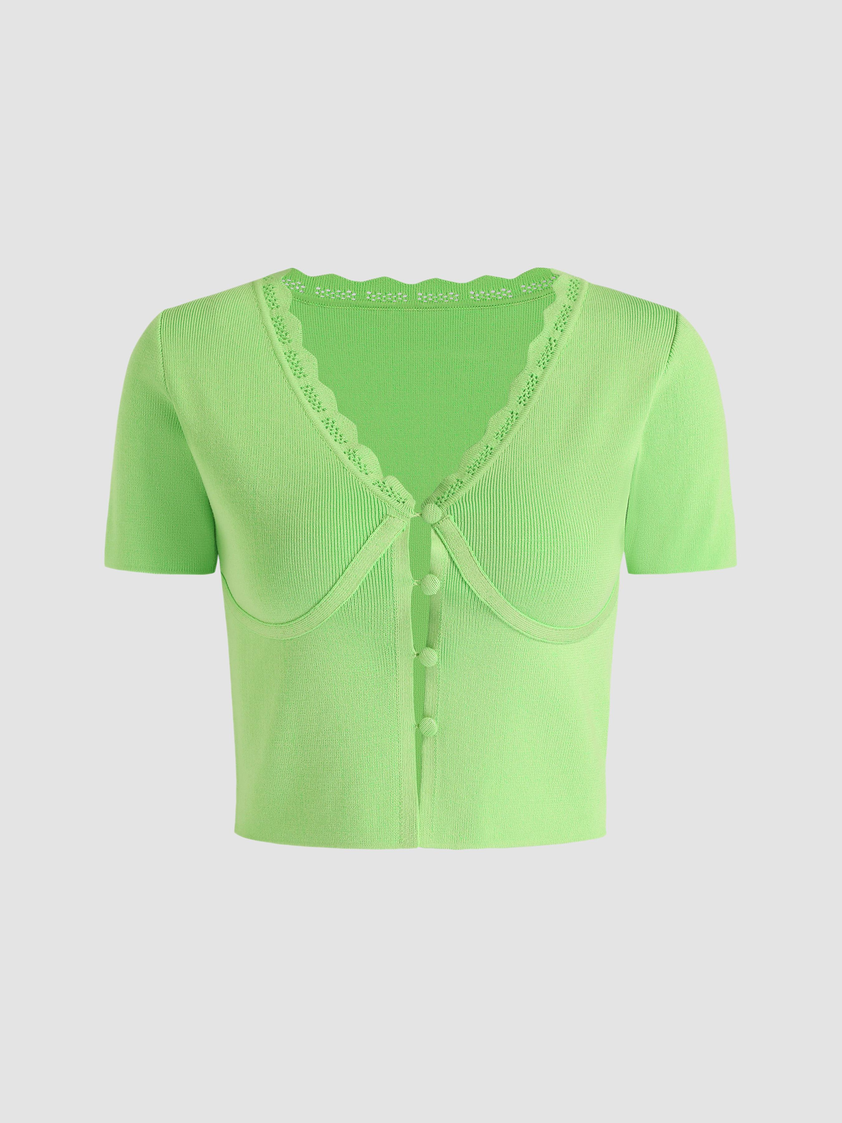 Solid Lace Patchy Knit Crop Top by CIDER