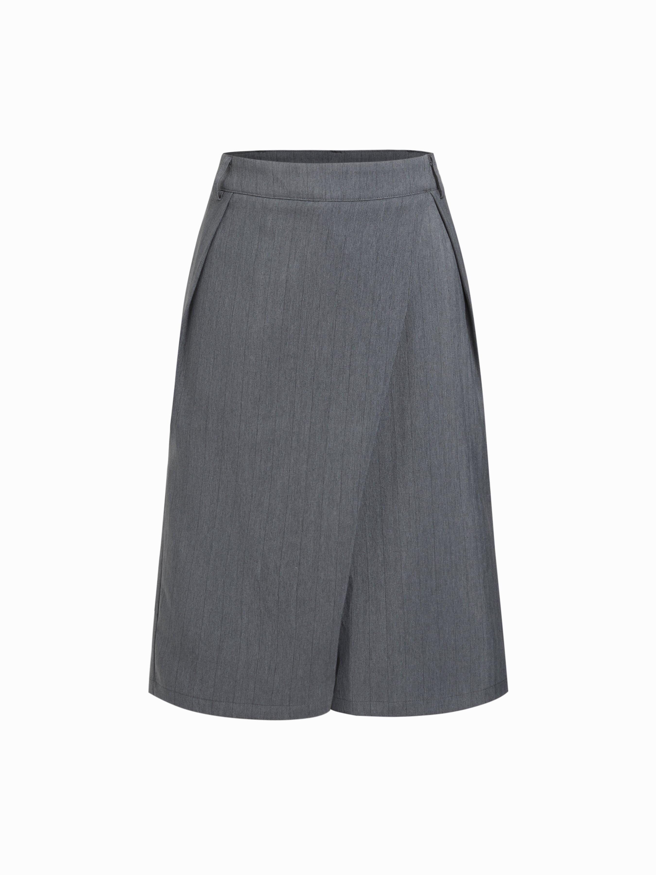 Solid Mid Rise Bermuda Shorts by CIDER