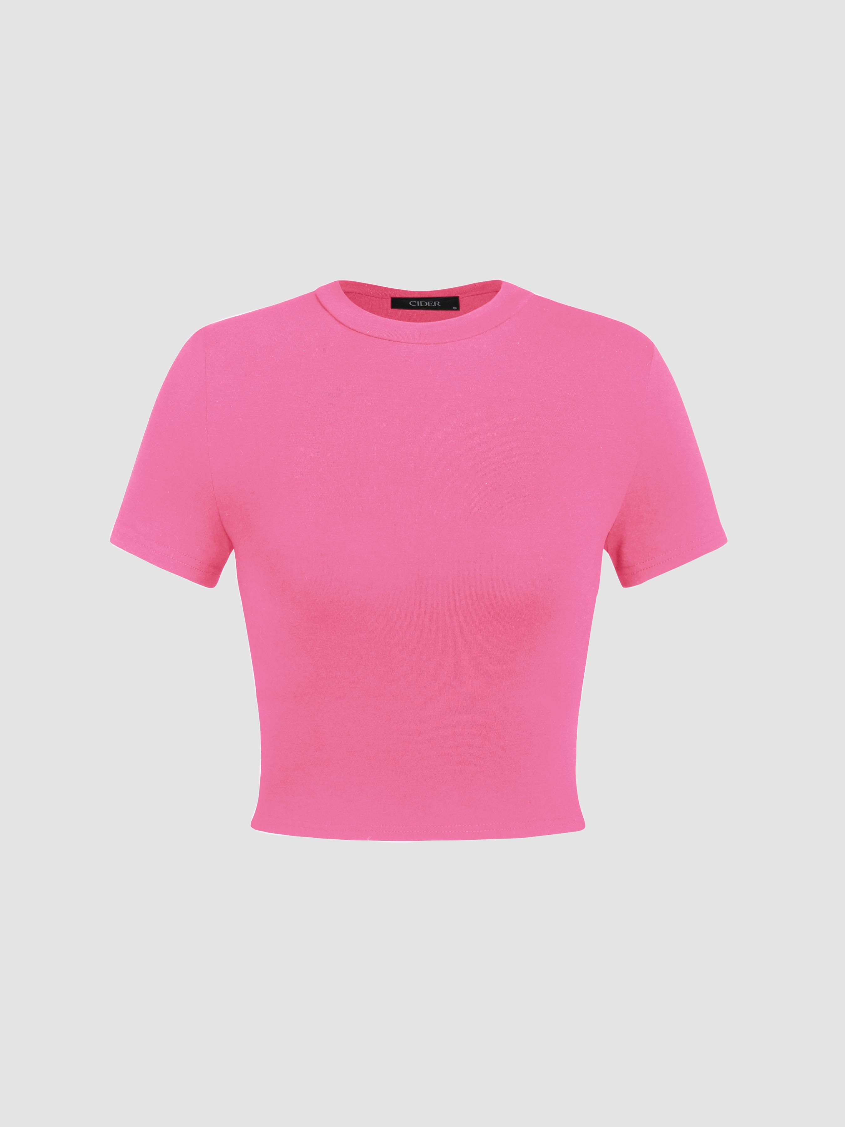 Solid Short Sleeve Crop Tee by CIDER