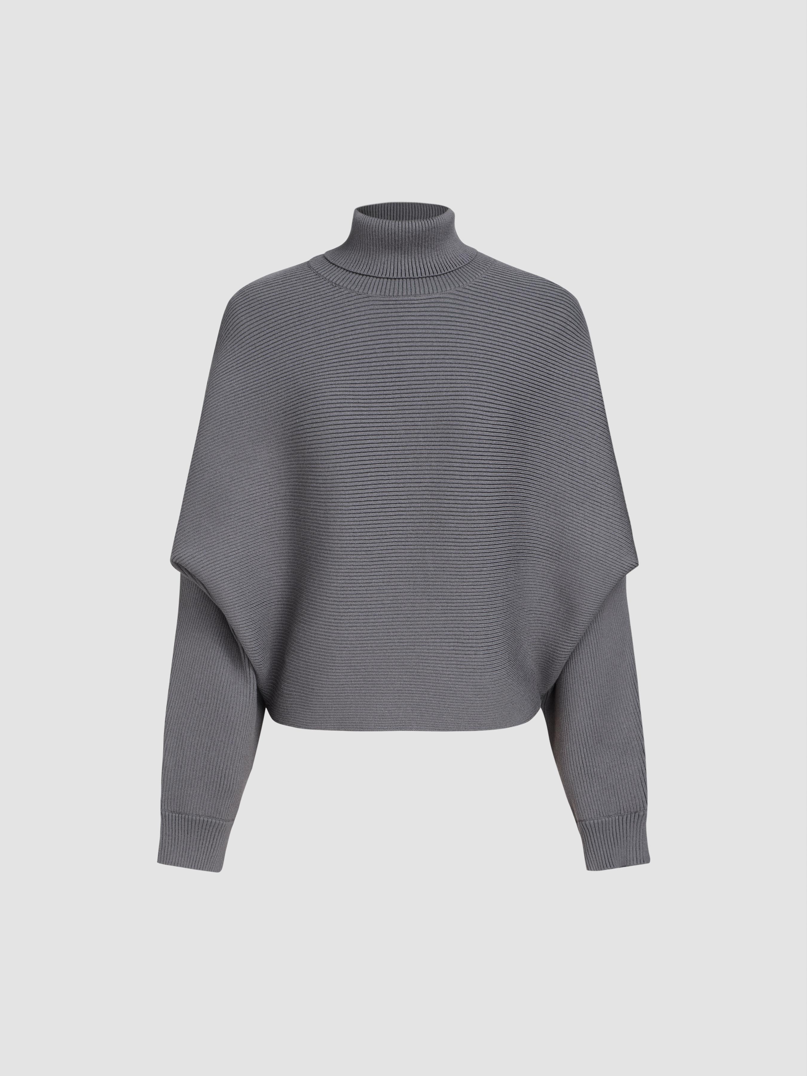 Solid Turtleneck Sweater by CIDER