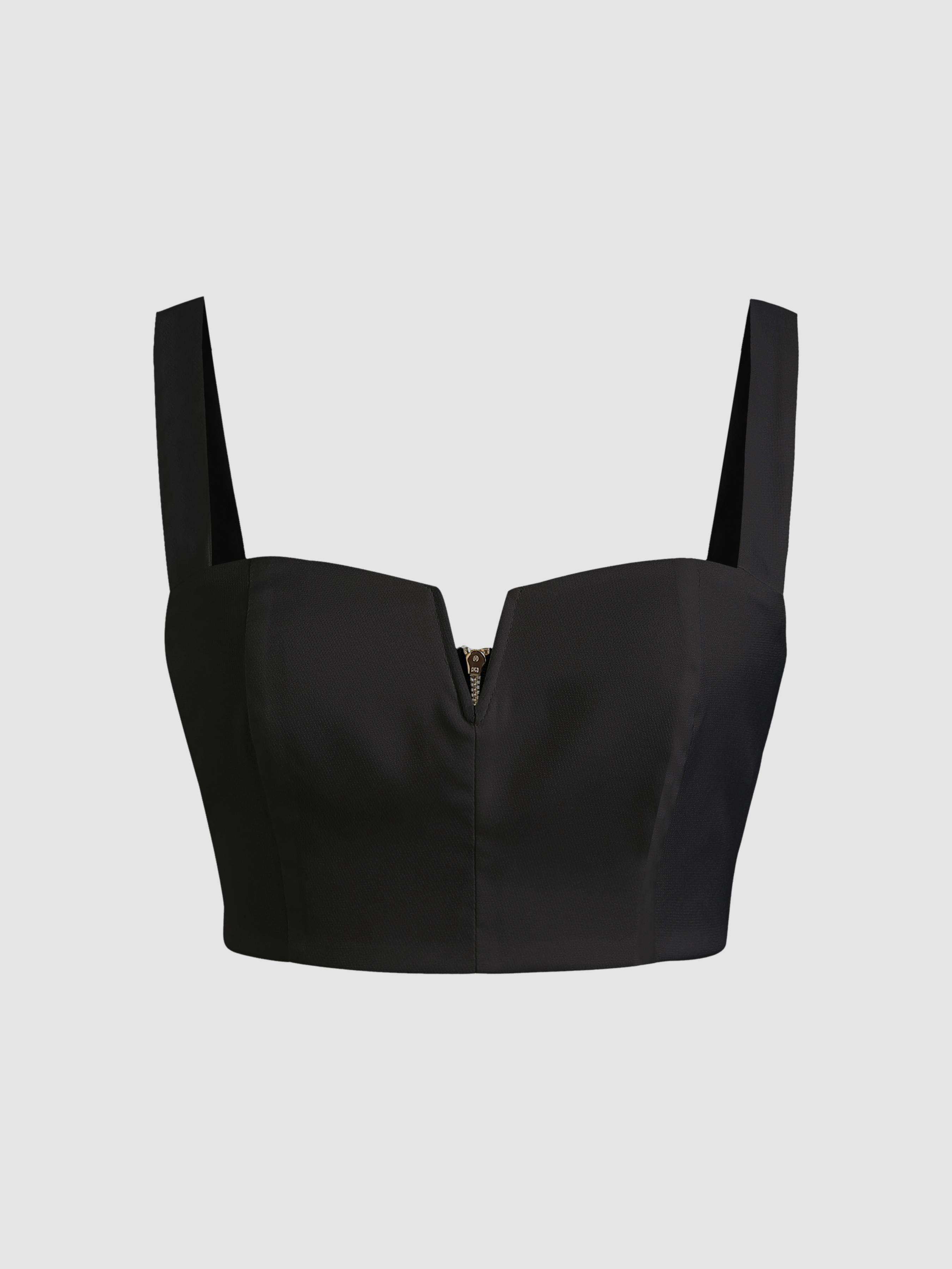 Solid V-Wire Crop Tank Top by CIDER