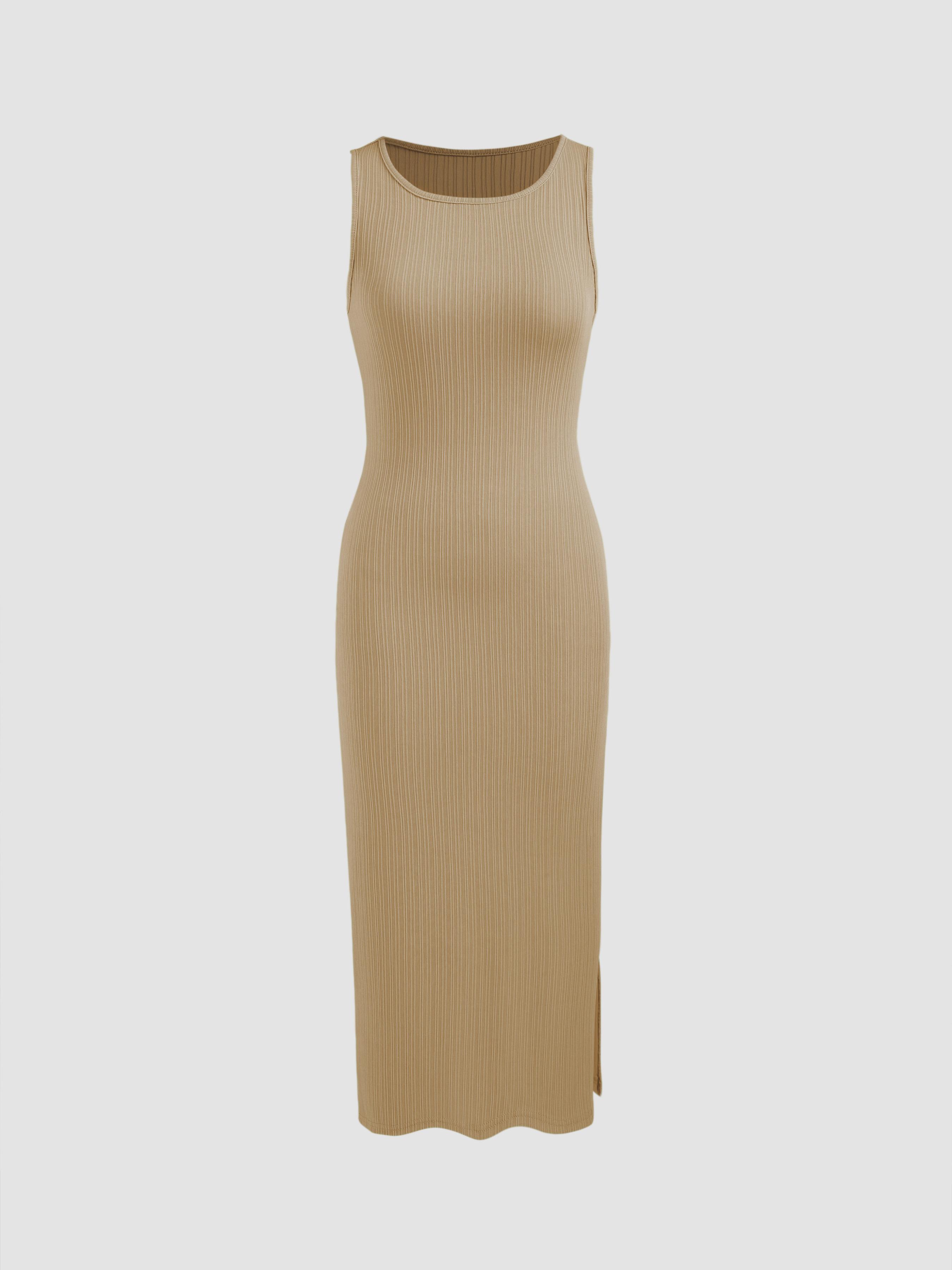 Split Sleeveless Midi Dress by CIDER