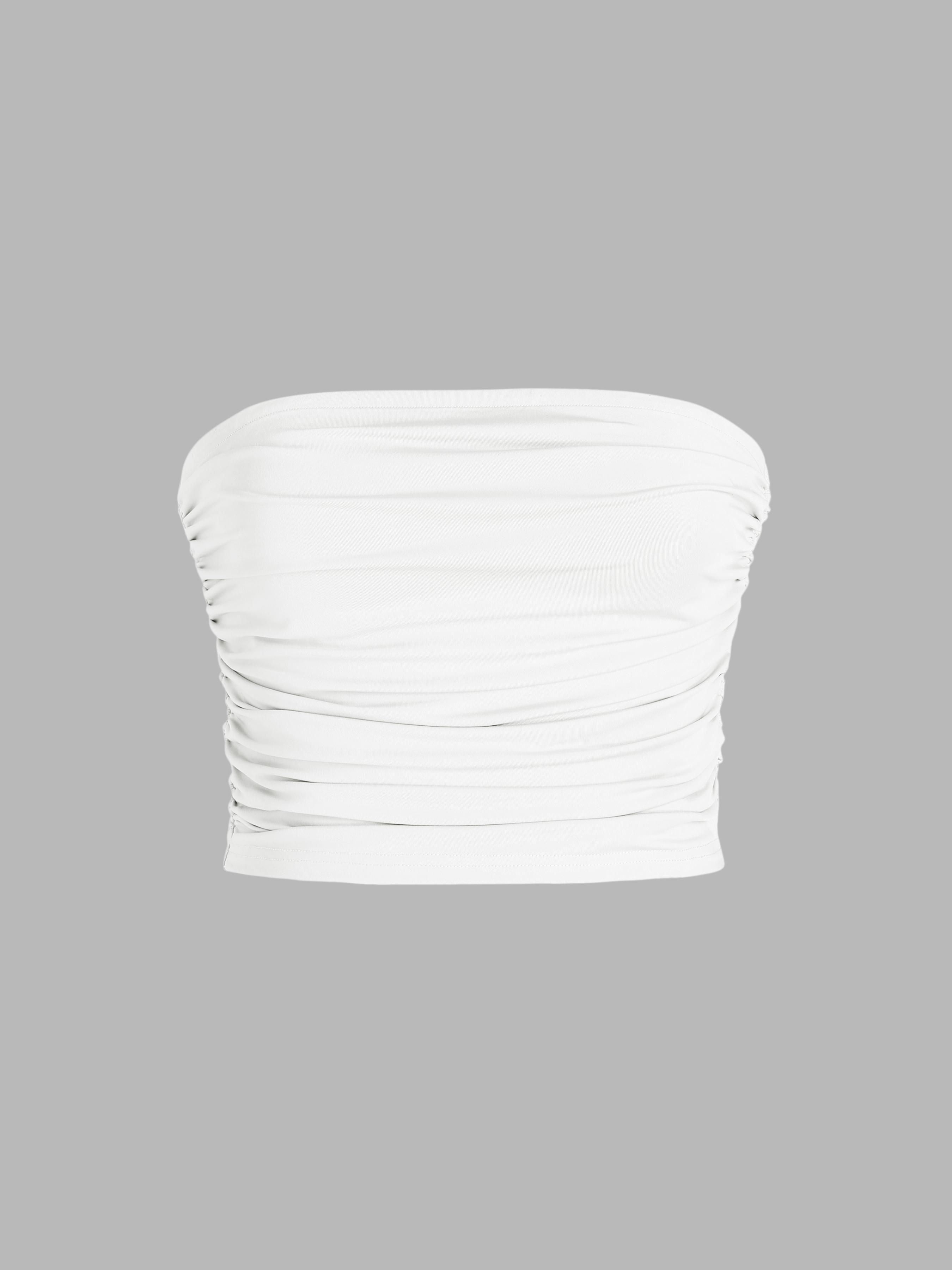 Strapless Ruched Crop Top by CIDER