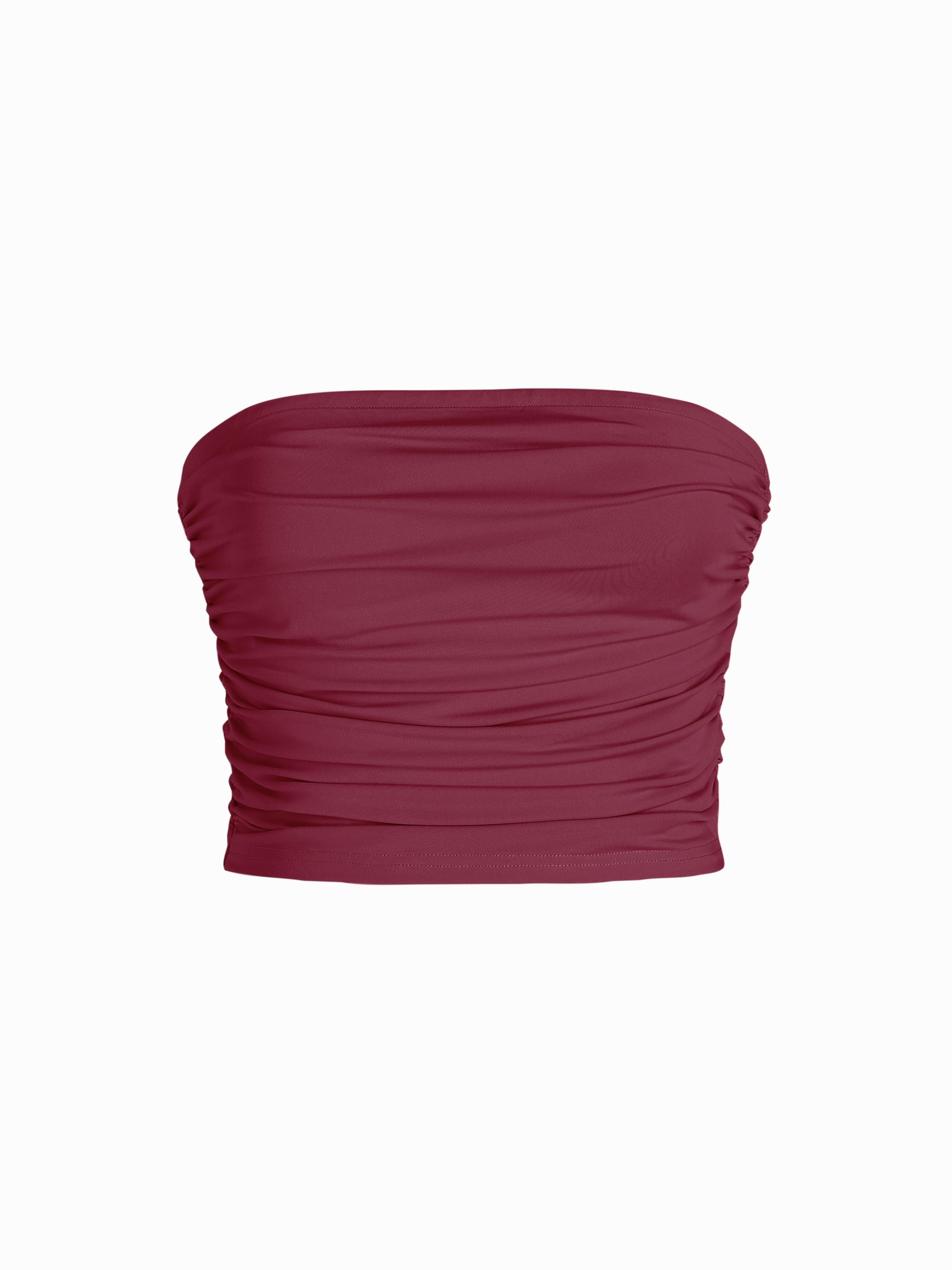 Strapless Ruched Crop Top by CIDER