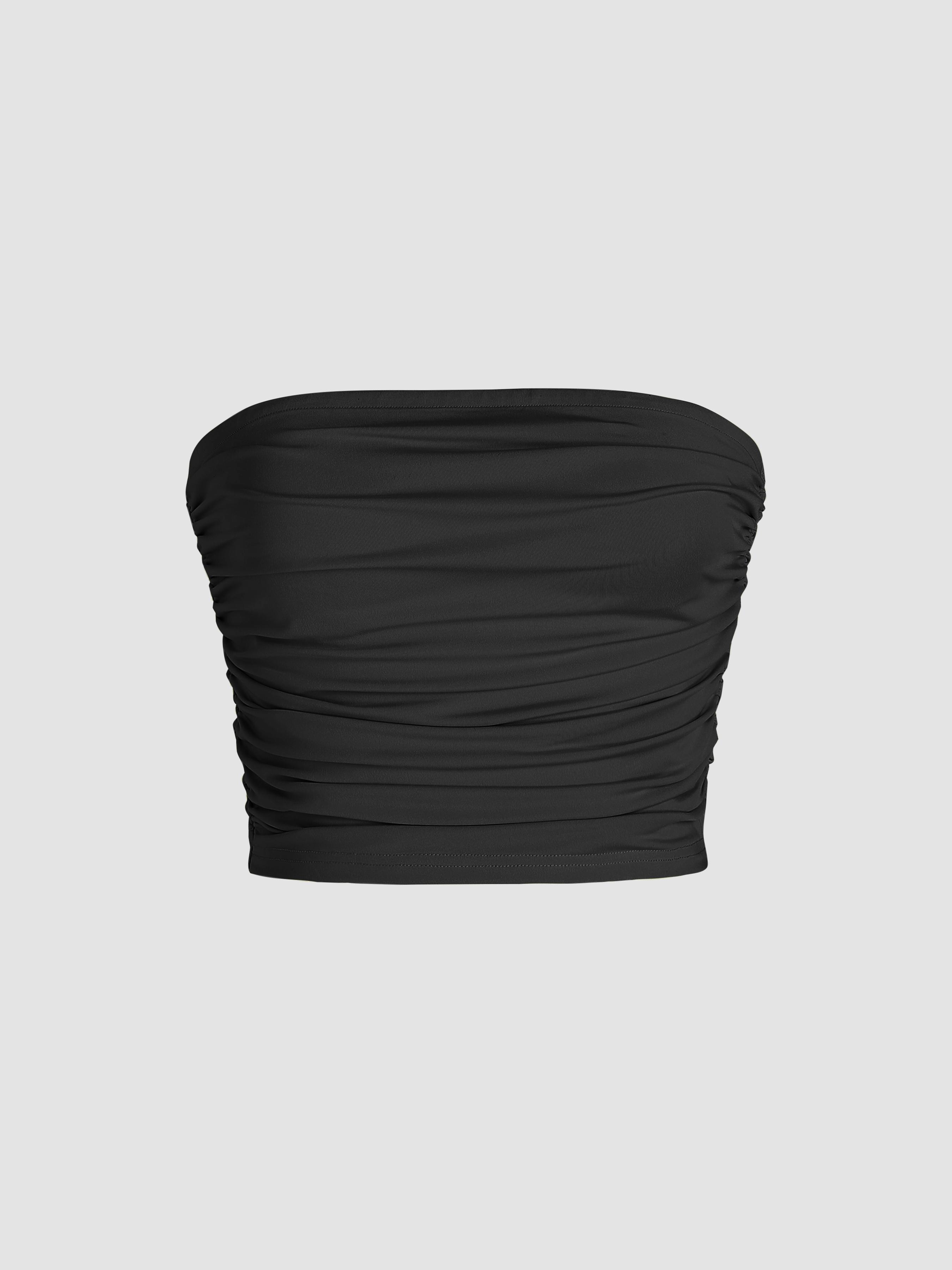 Strapless Ruched Crop Top by CIDER