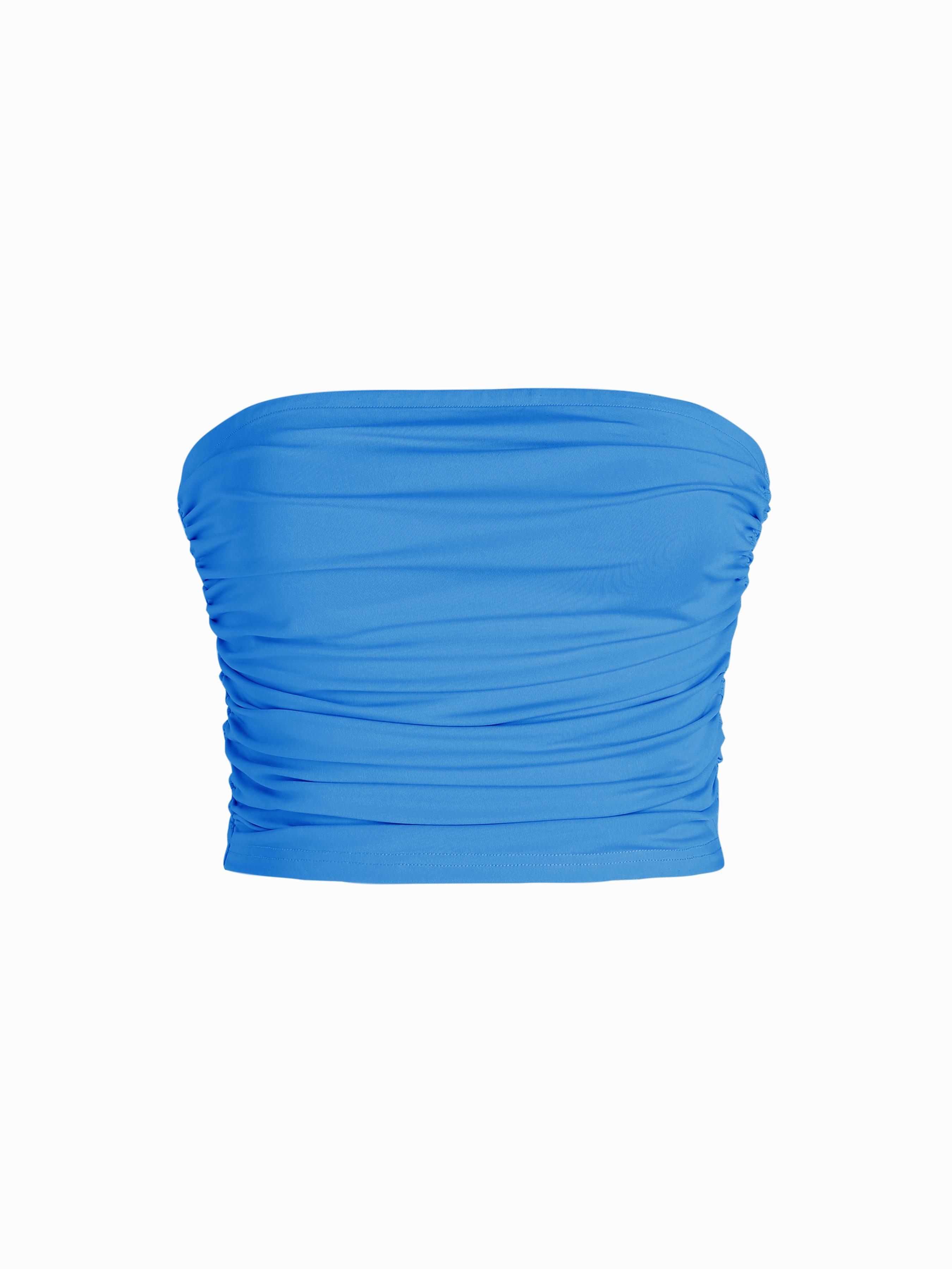Strapless Ruched Crop Top by CIDER