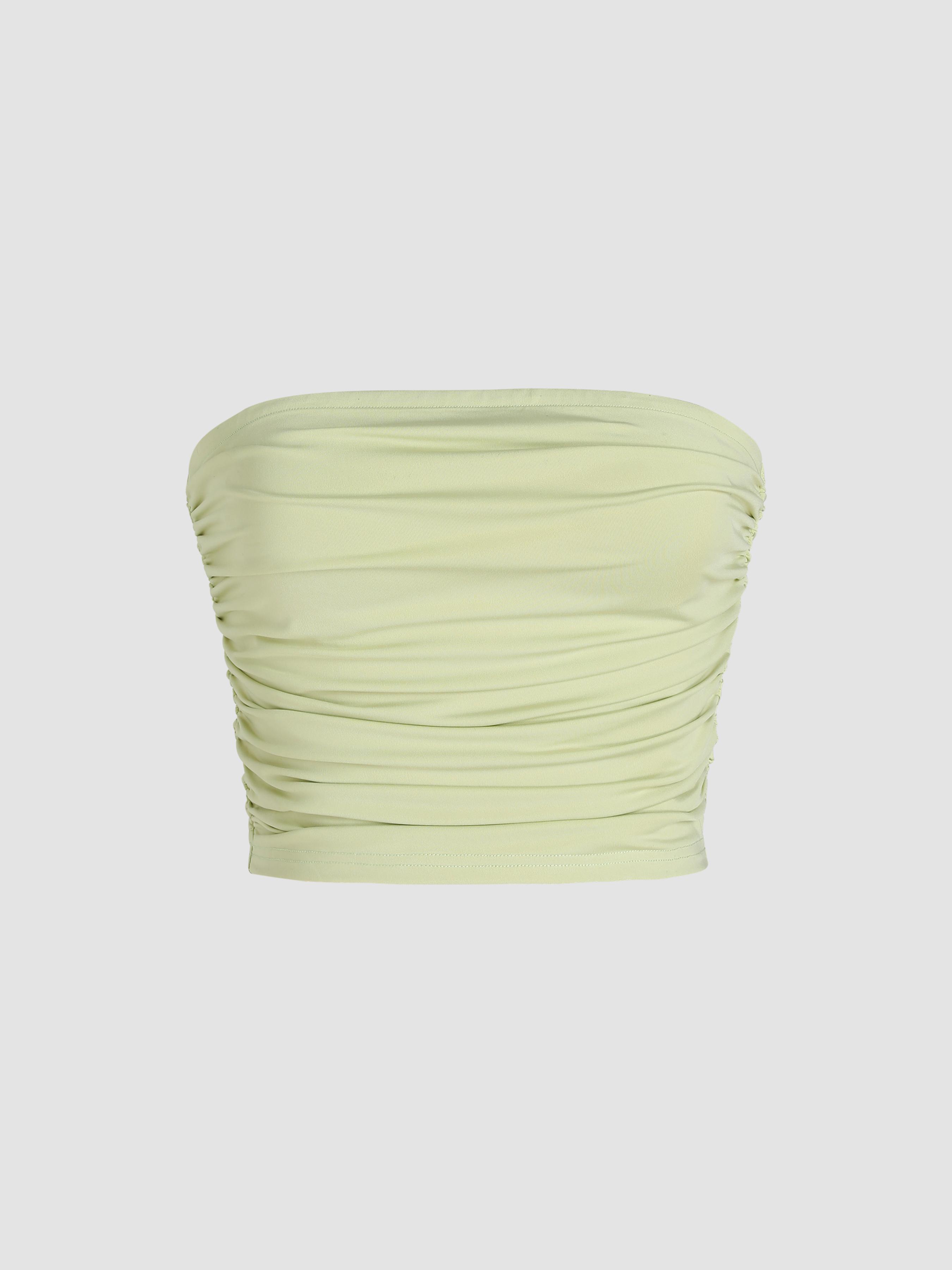 Strapless Ruched Crop Top by CIDER