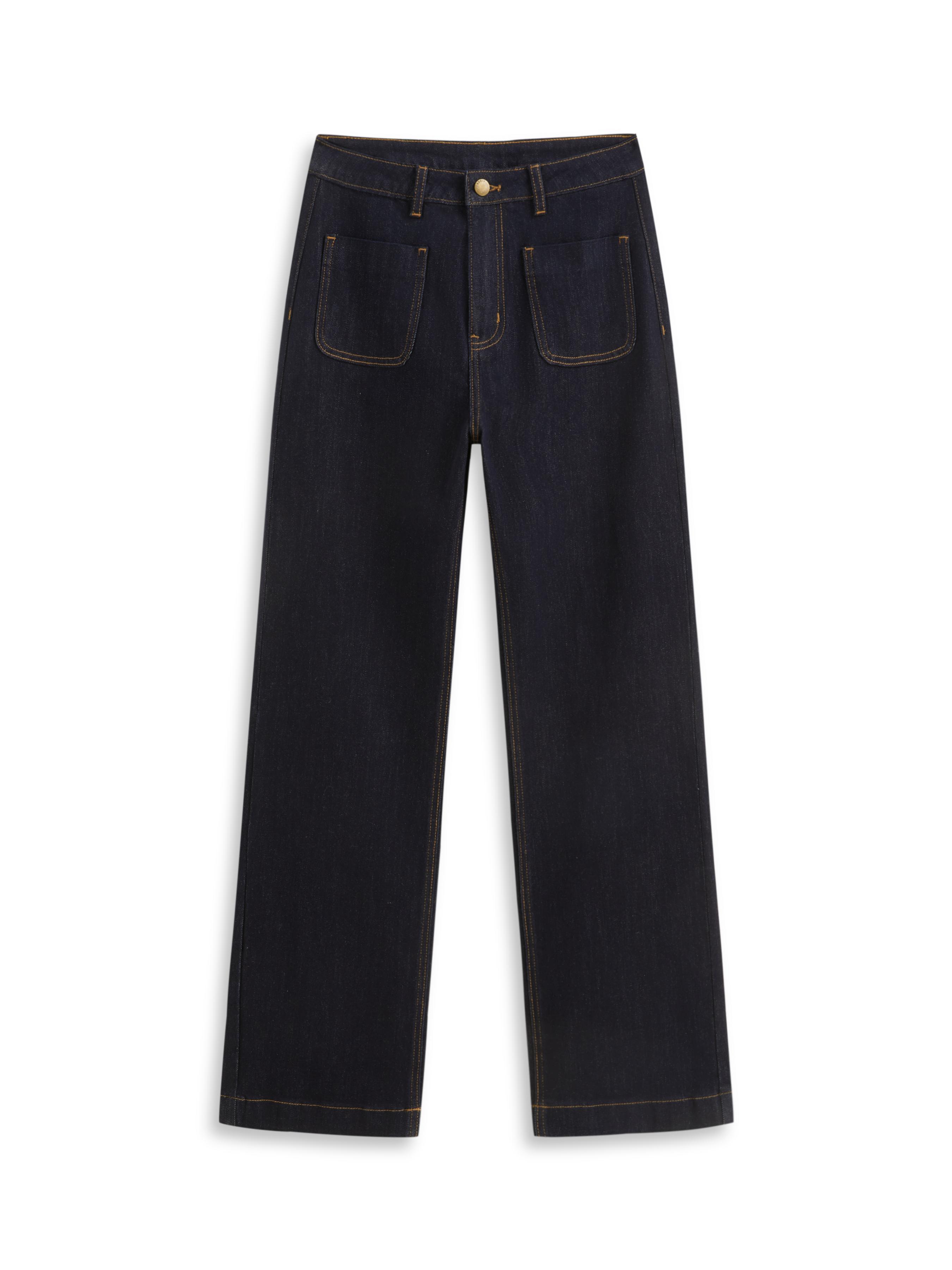 Stretch Cider Denim Mid Rise Straight Leg Jeans by CIDER