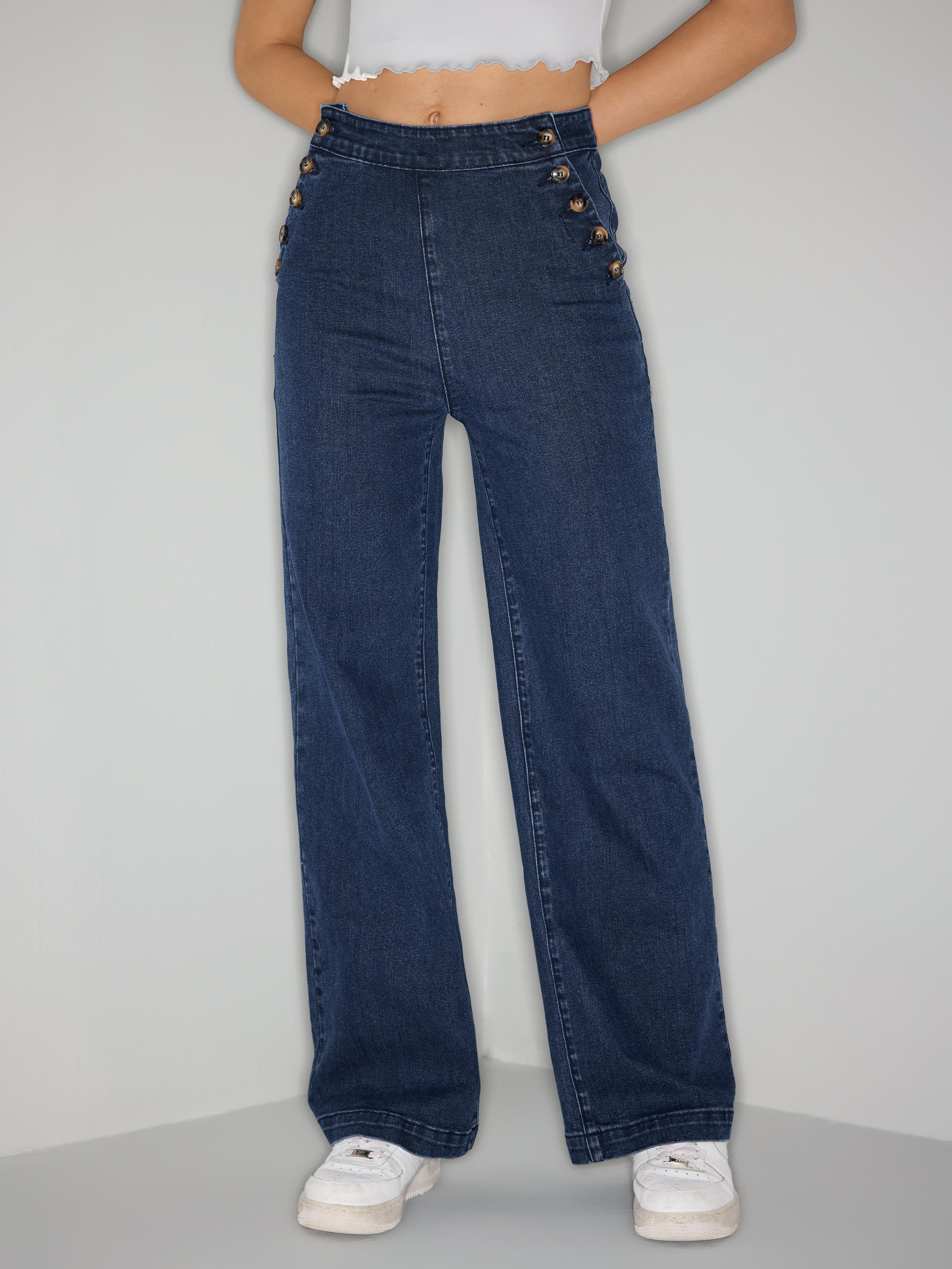 Stretch High Waist Straight Leg Jeans by CIDER