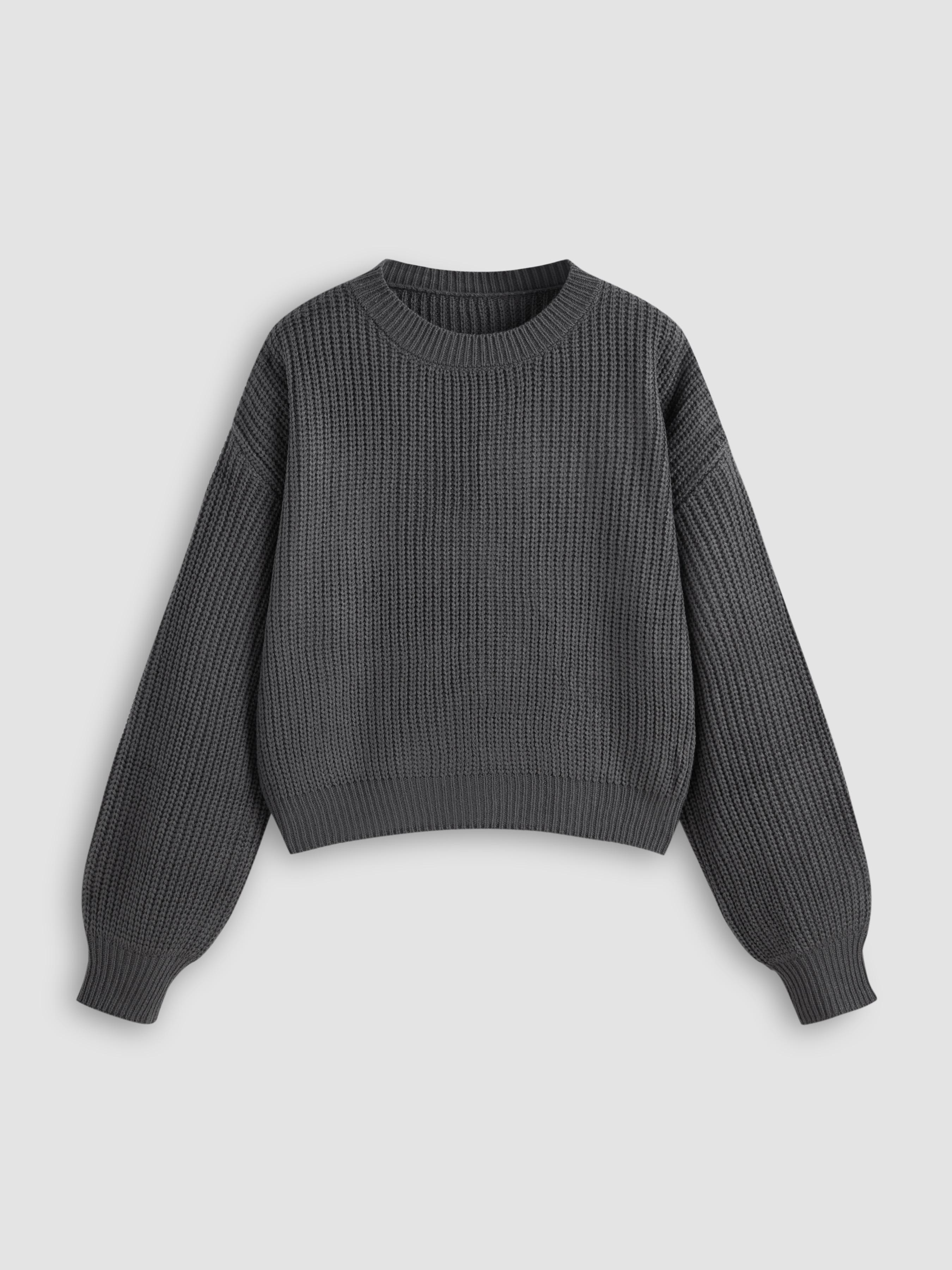 Striped Knit Round Neckline Long Sleeve Top by CIDER