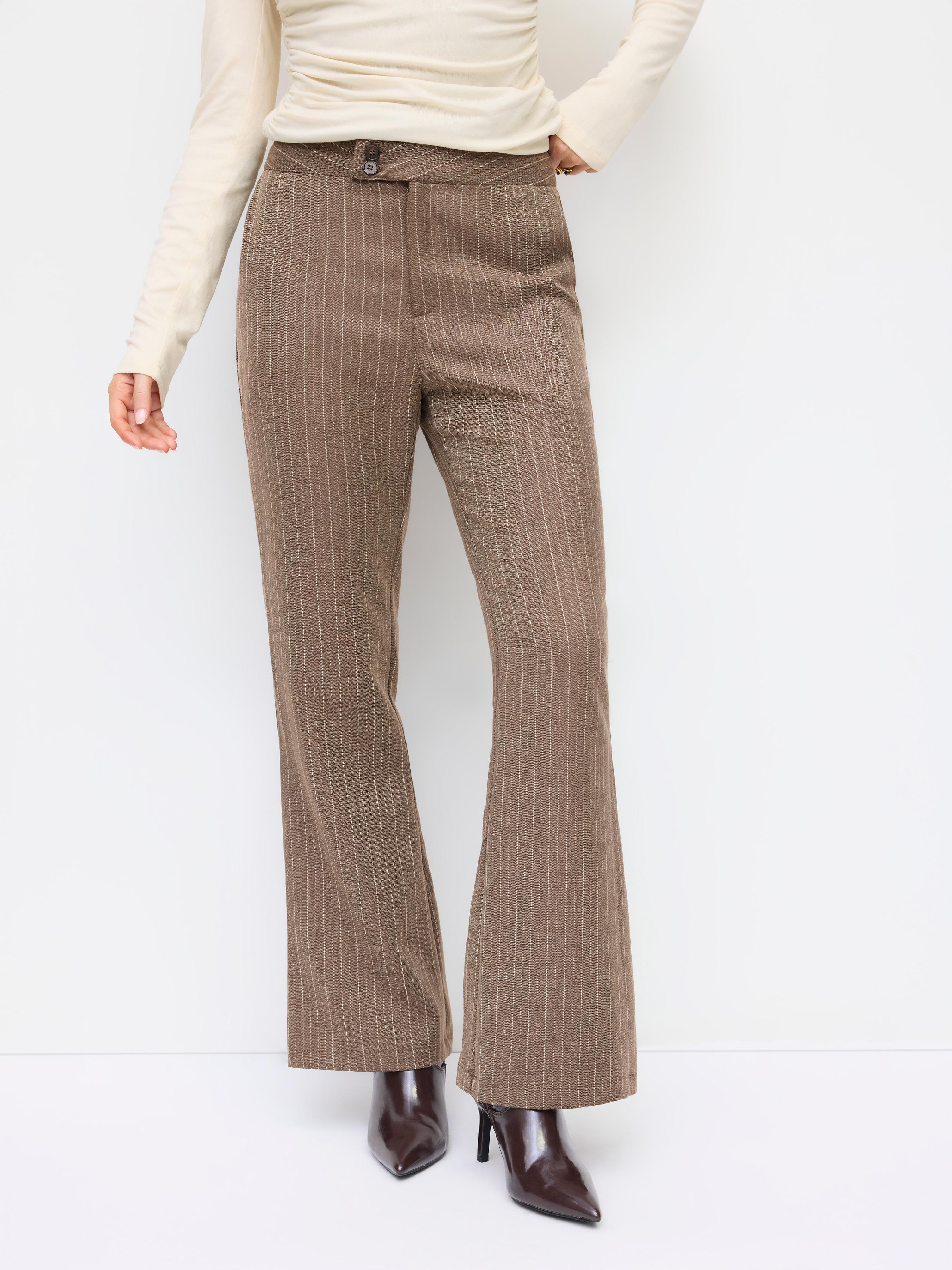 Striped Low Rise Flared Trousers by CIDER