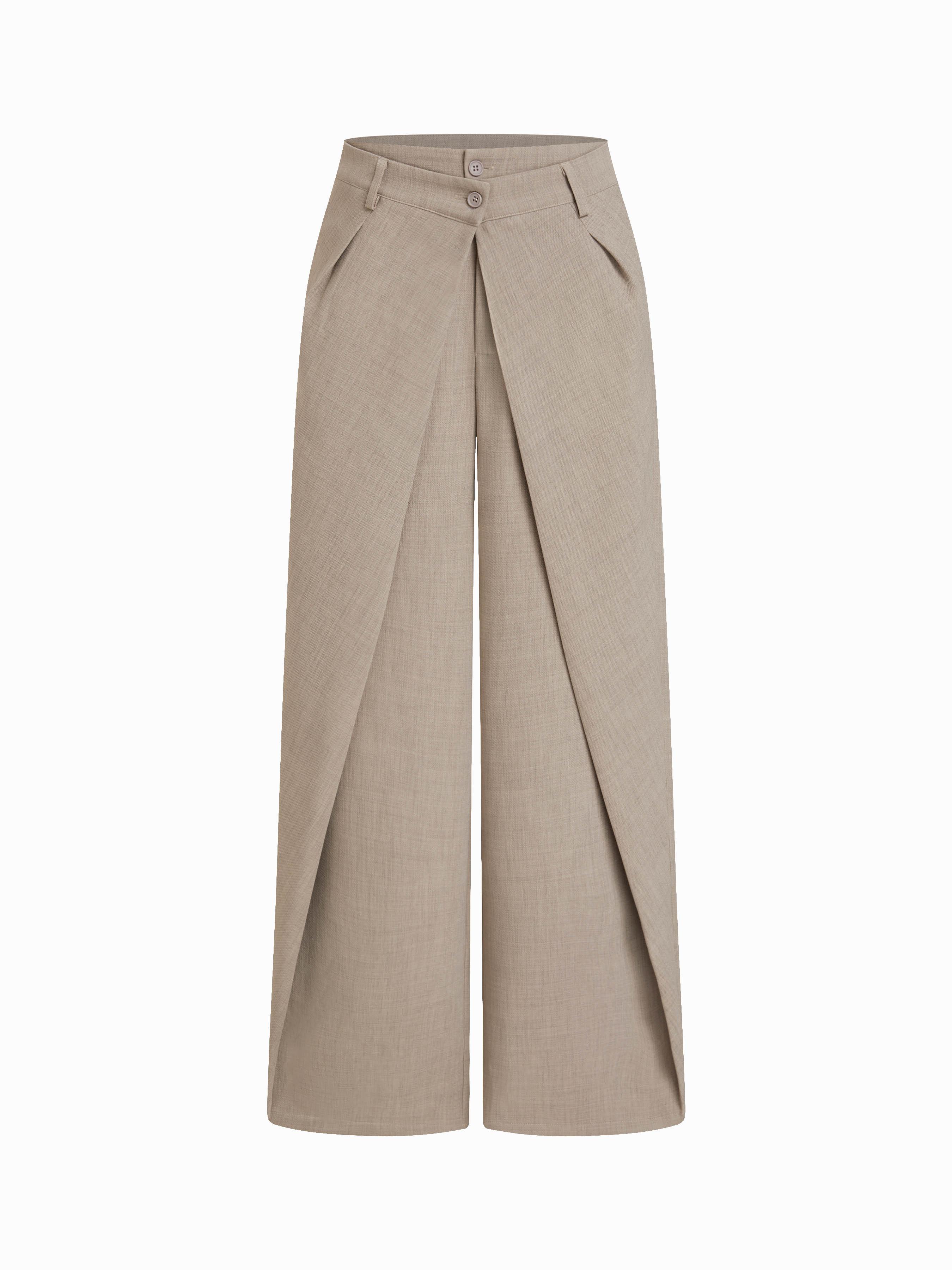 Striped Low Rise Pleated Straight Leg Trousers by CIDER