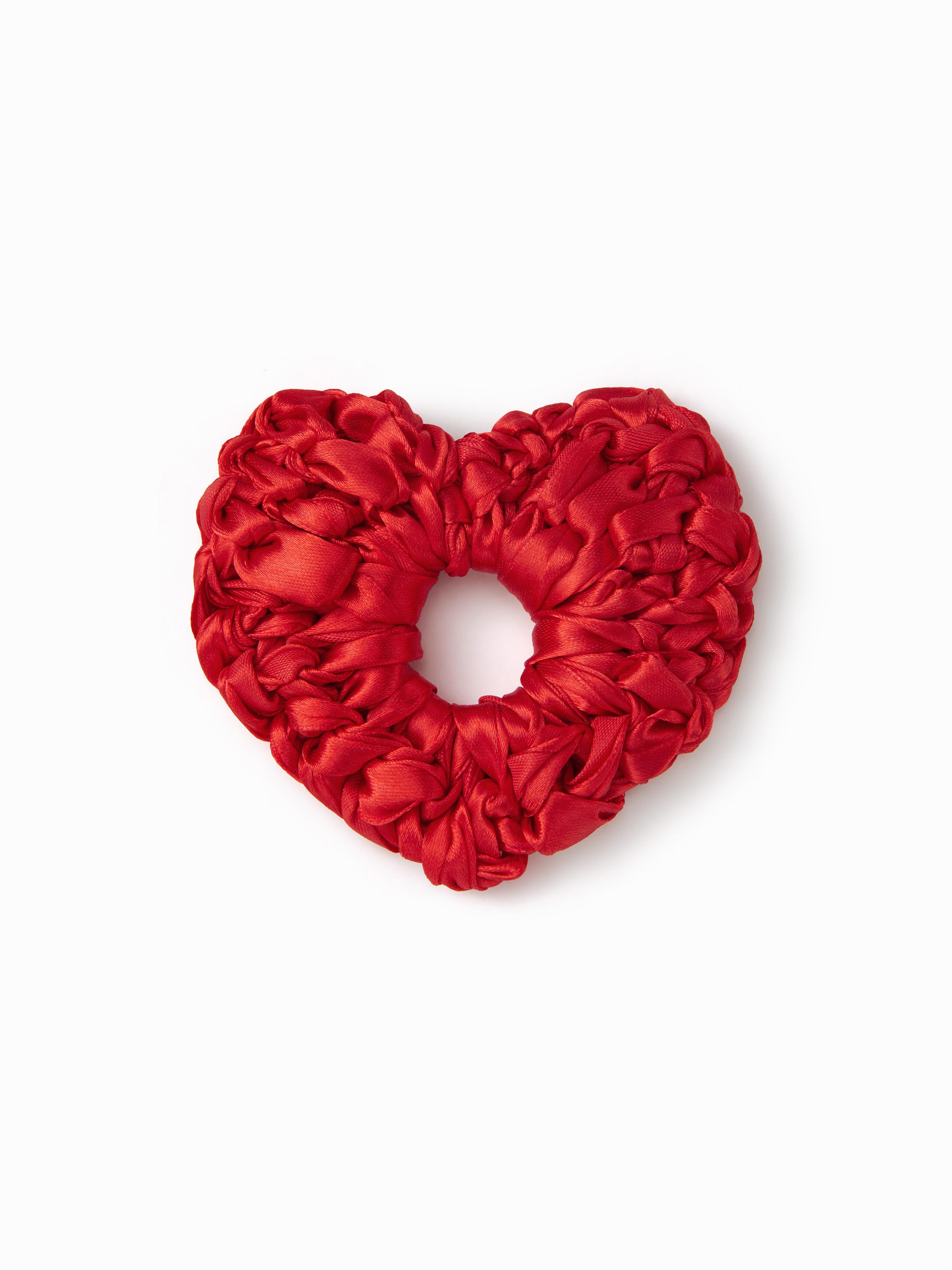 Sweet Heart Shaped Scrunchie Solid Color Elastic Hair Tie by CIDER