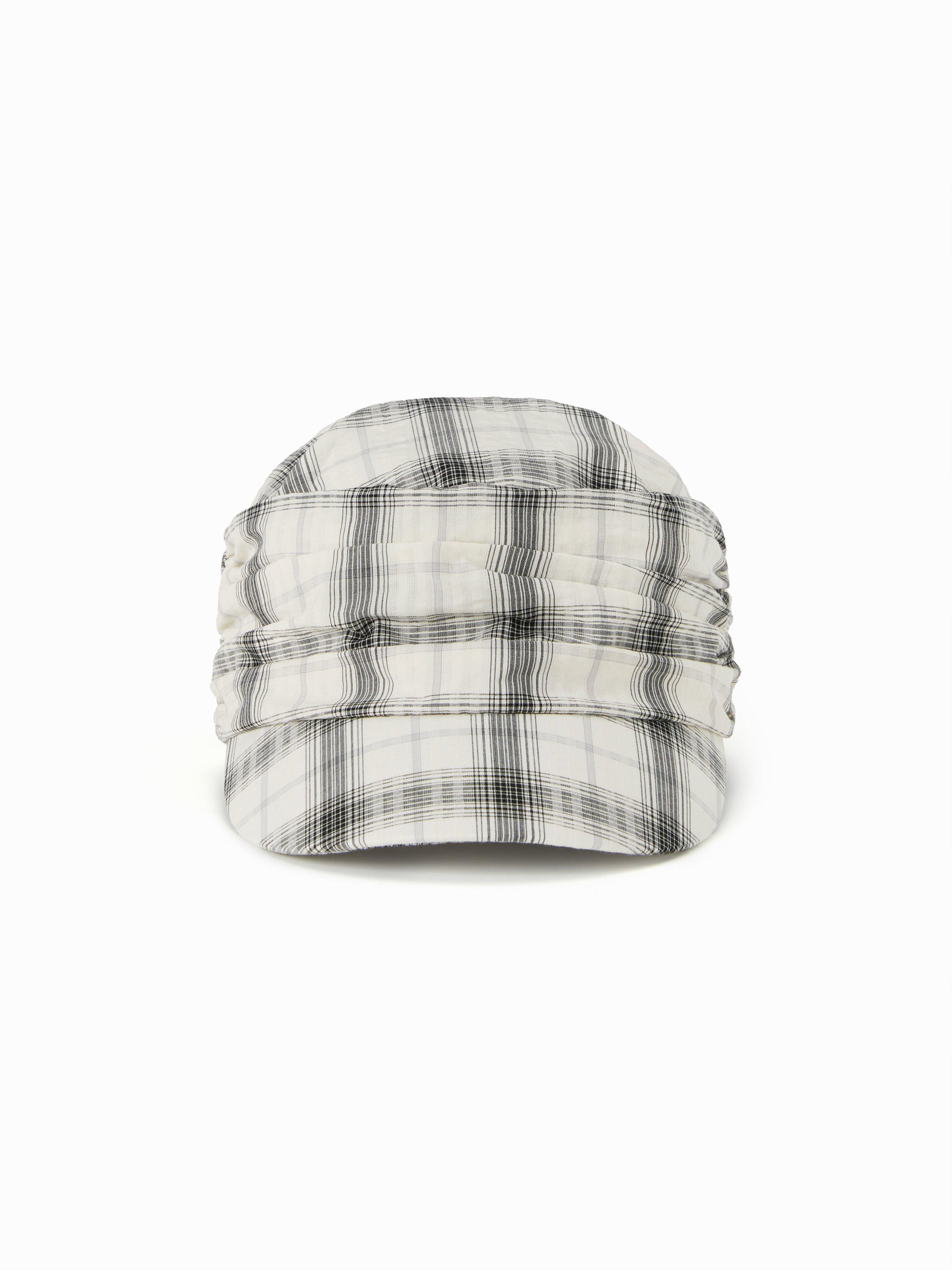 TARTAN IRREGULAR RUCHED BERET HAT by CIDER