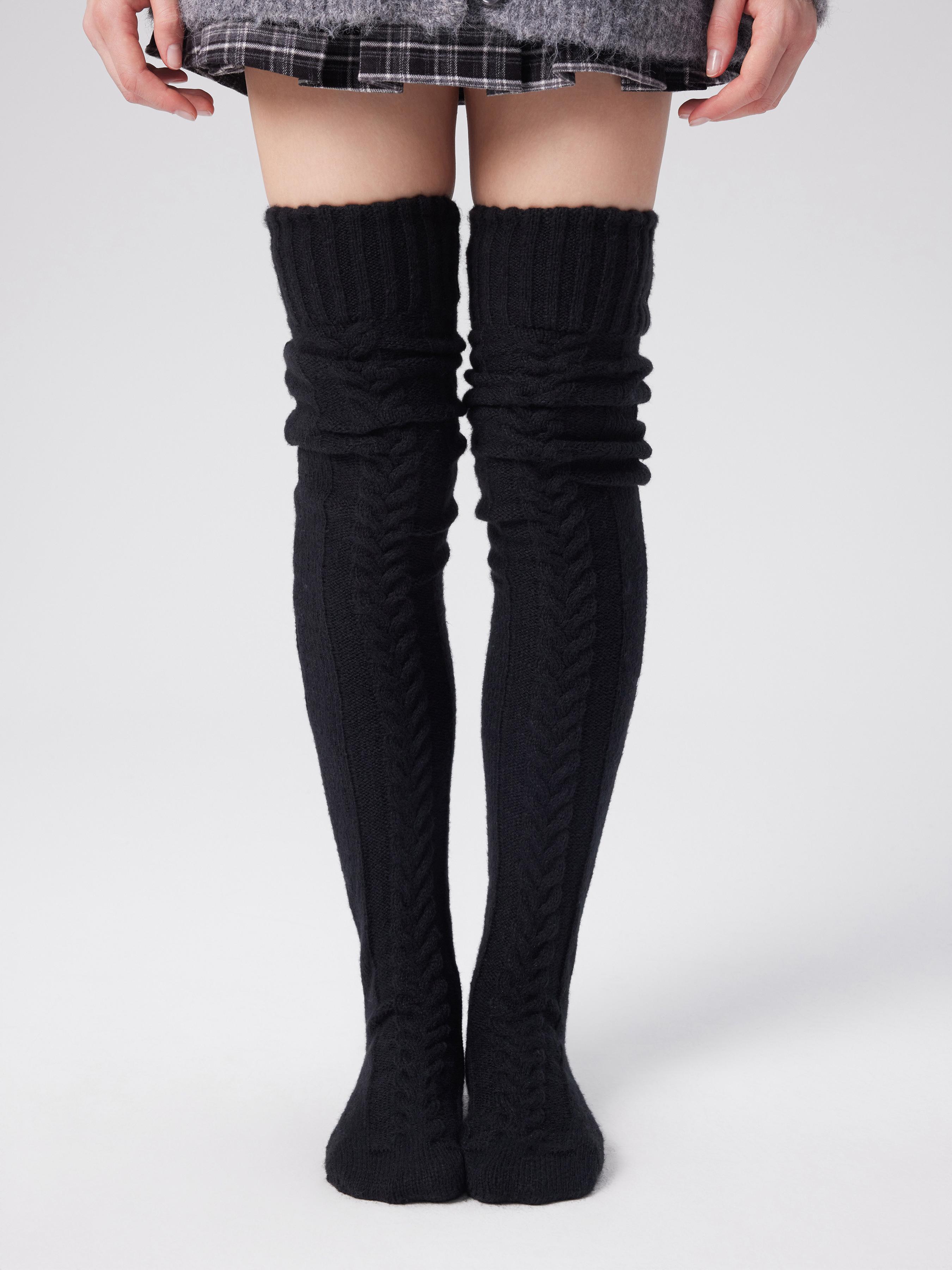 THICK MOHAIR KNITTED OVER THE KNEE SOCKS by CIDER