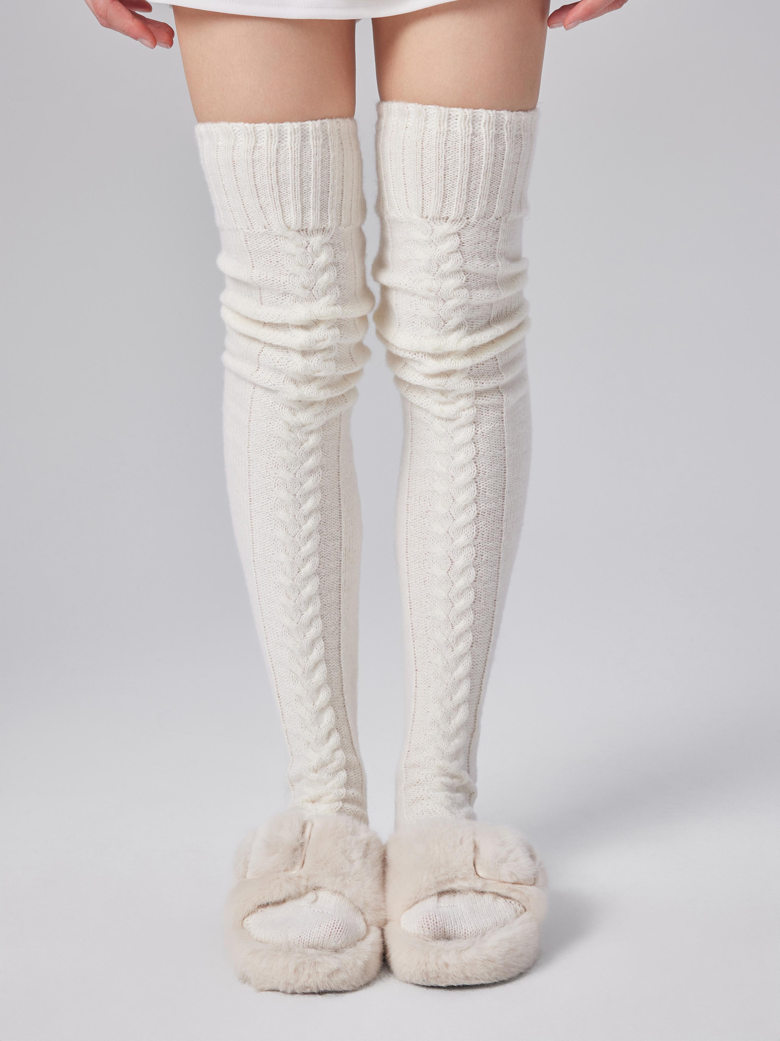 THICK MOHAIR KNITTED OVER THE KNEE SOCKS by CIDER