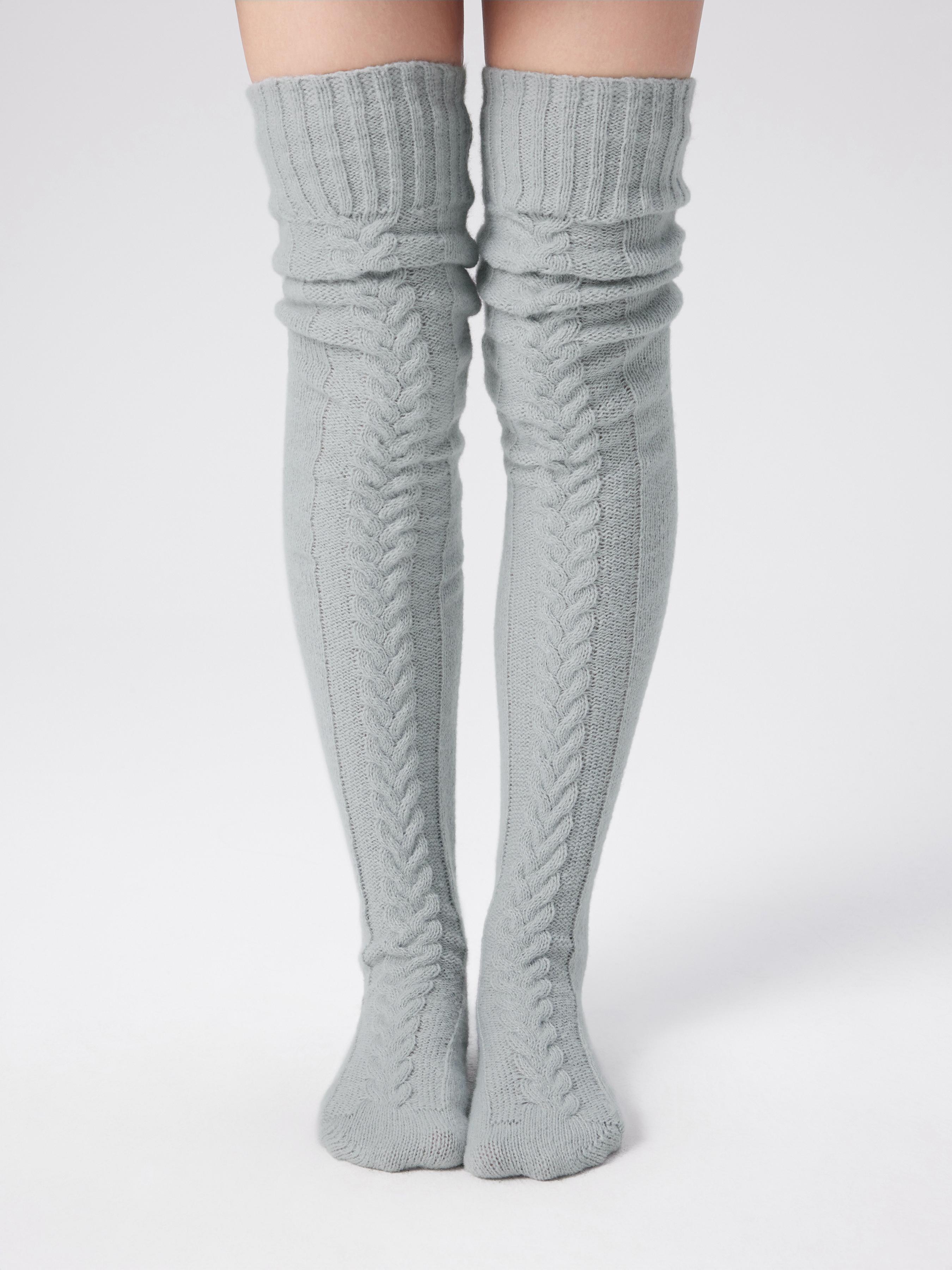 THICK MOHAIR KNITTED OVER THE KNEE SOCKS by CIDER