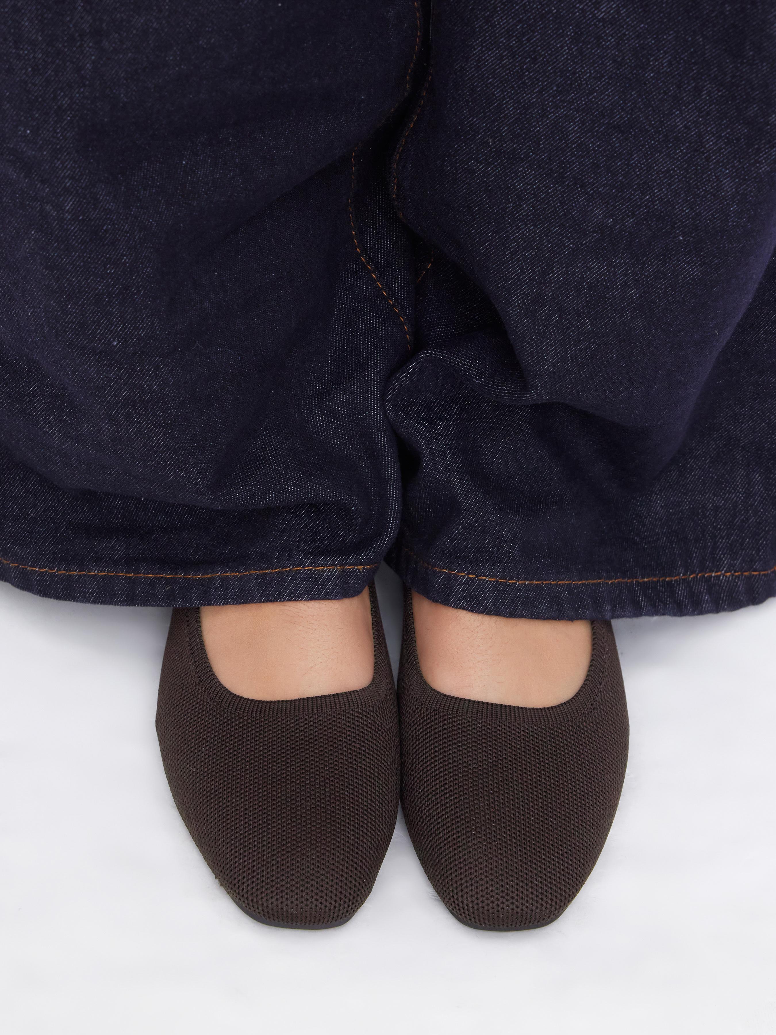 TWO-TONE FABRIC MARY JANE FLATS by CIDER