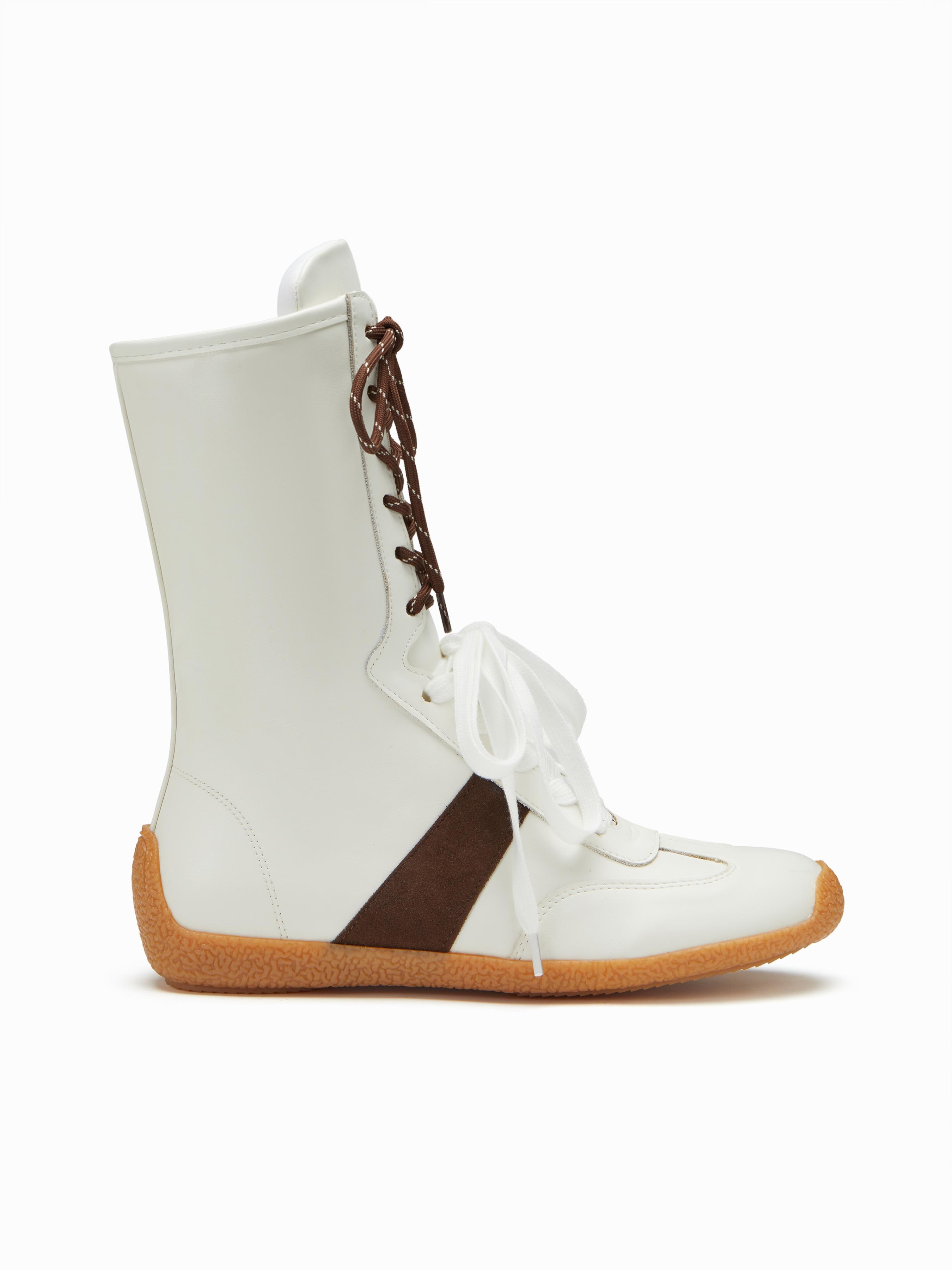 TWO-TONE LACE-UP BOXING BOOTS by CIDER