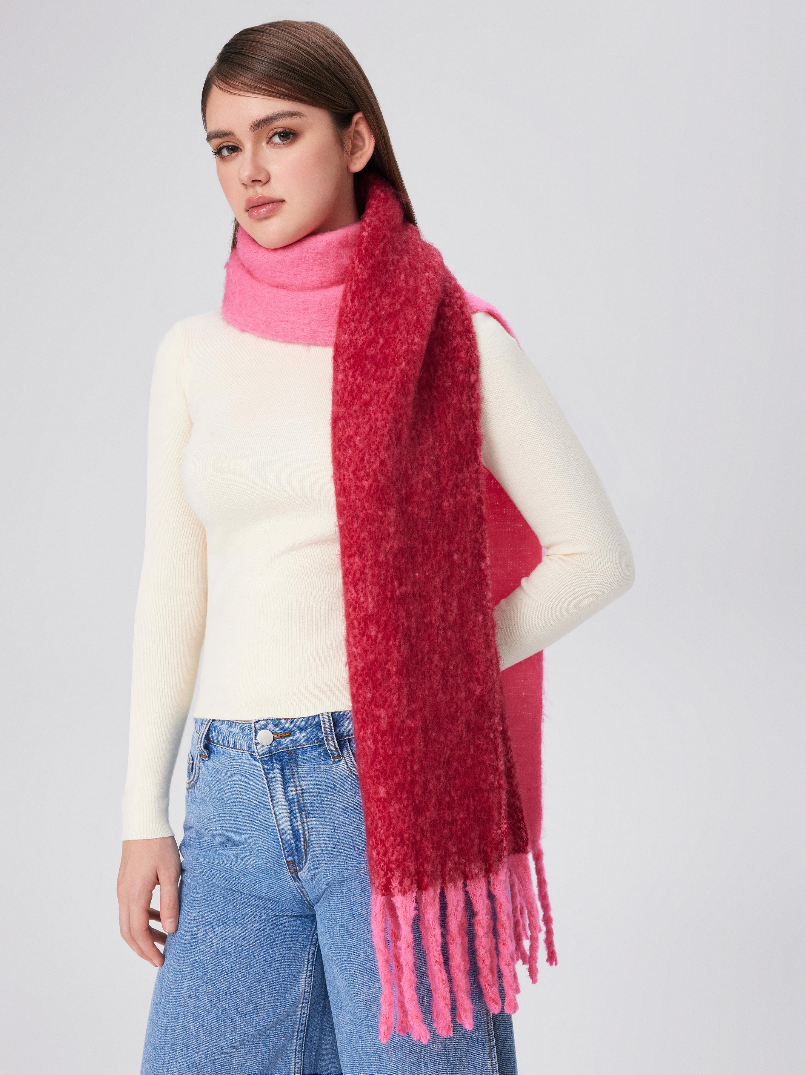 TWO-TONE TASSEL SCARF by CIDER