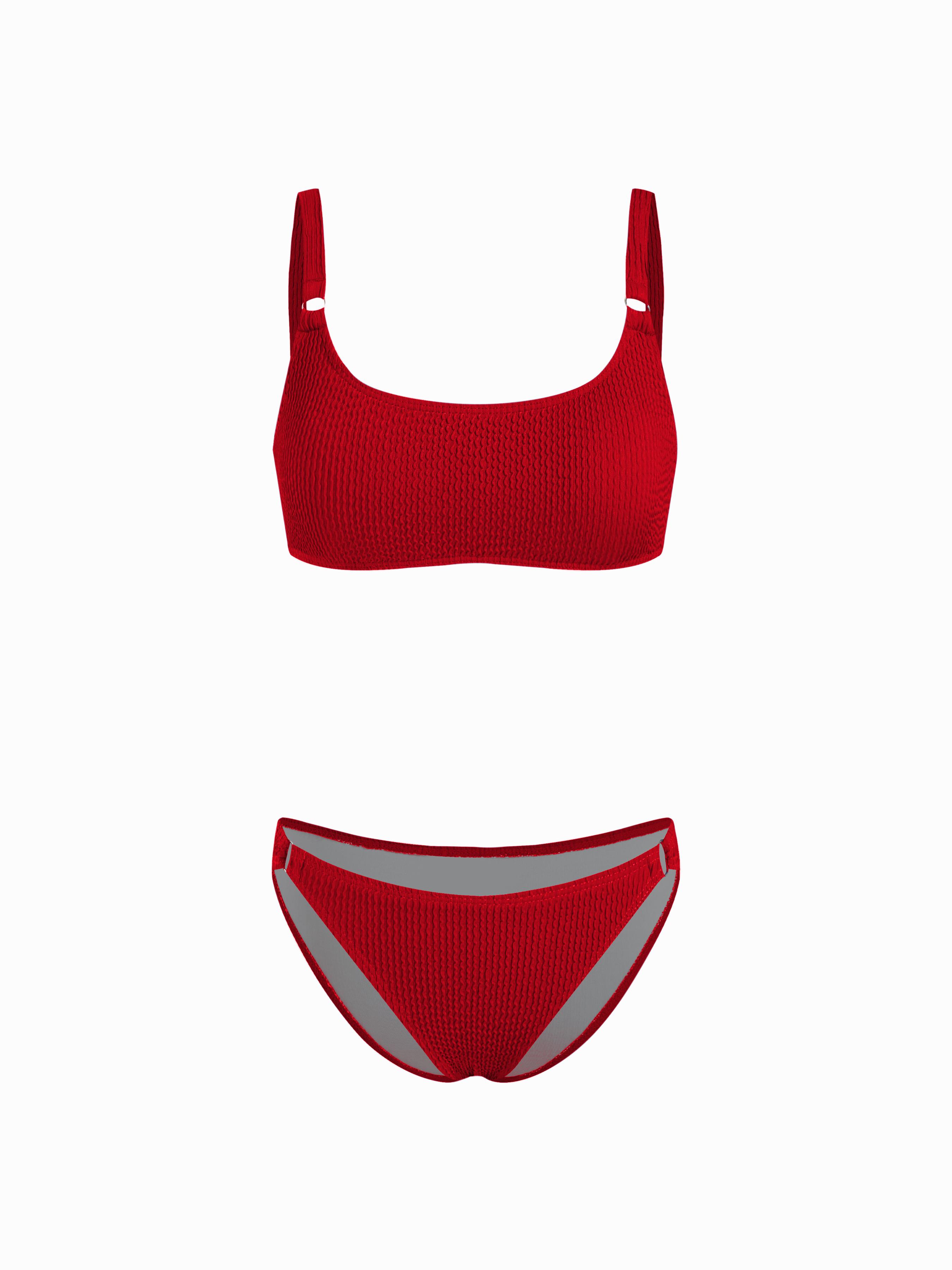 Texture U-neckline Bracelet Cheeky Bikini Set by CIDER