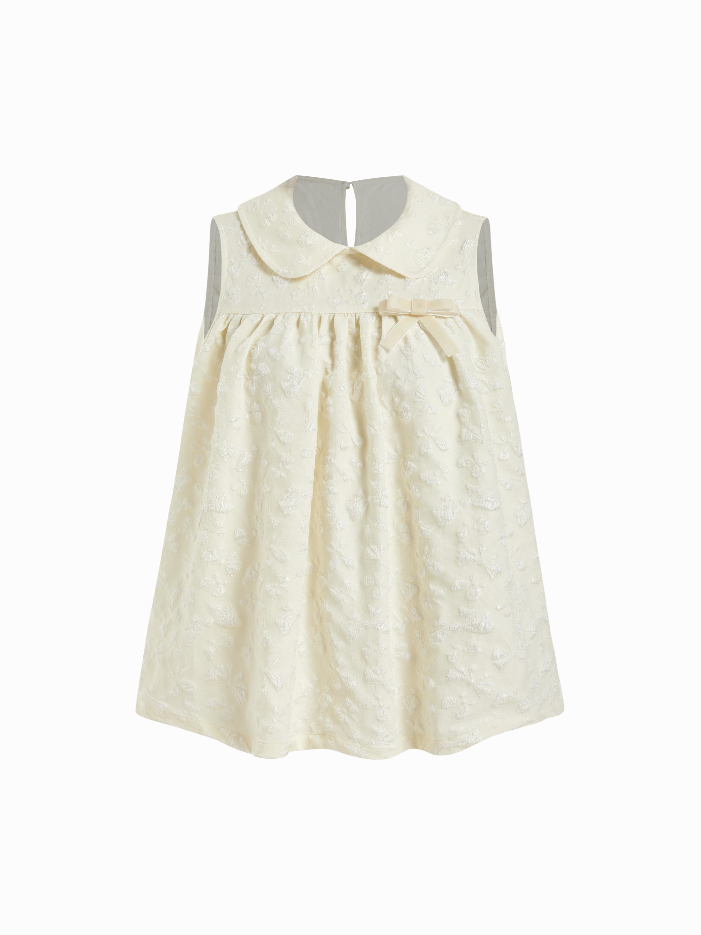 Textured Bowknot Peter Pan Collar Top & Mid Rise Bloomers Set by CIDER
