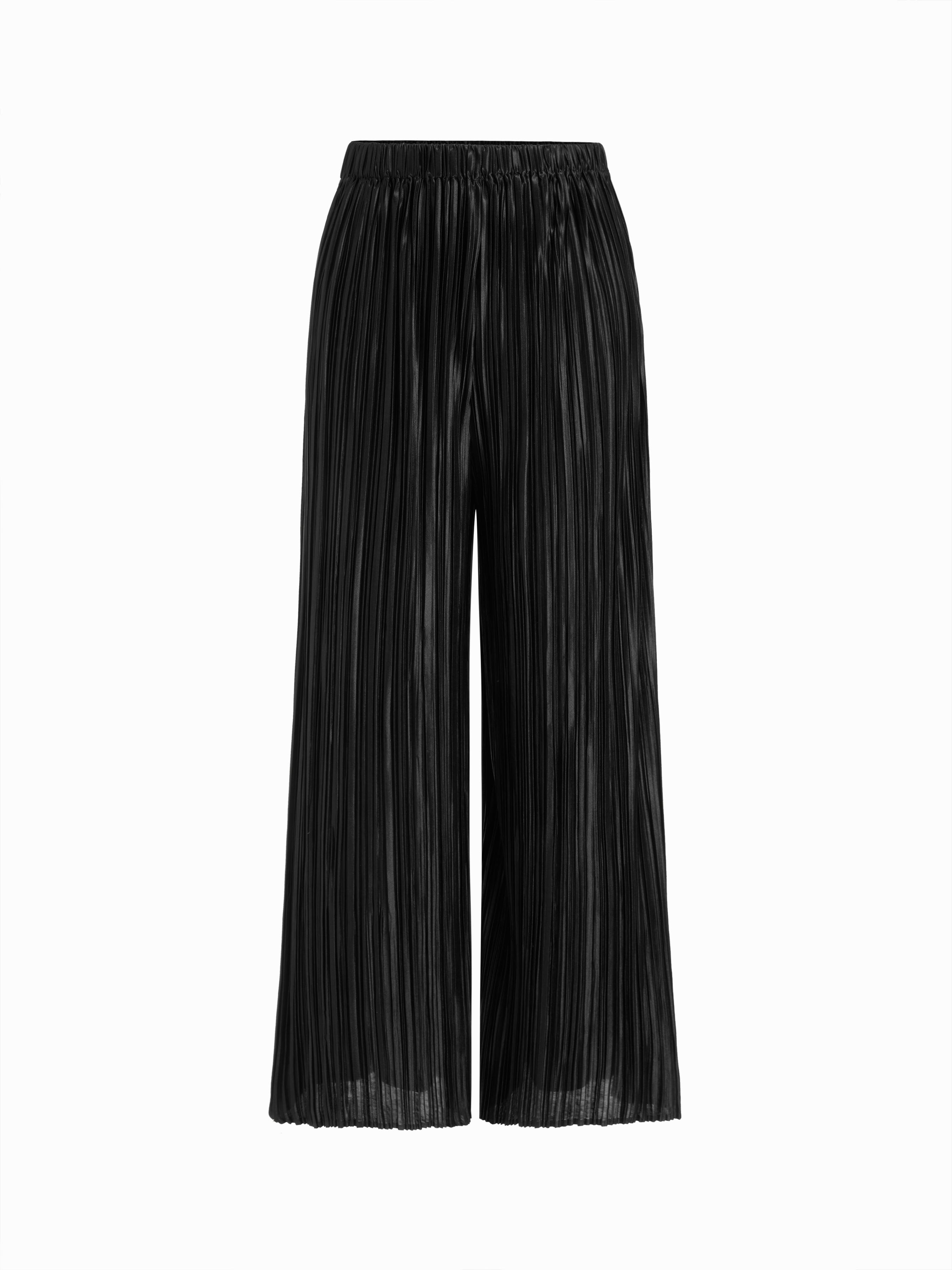 Textured High Rise Pleated Wide Leg Trousers by CIDER
