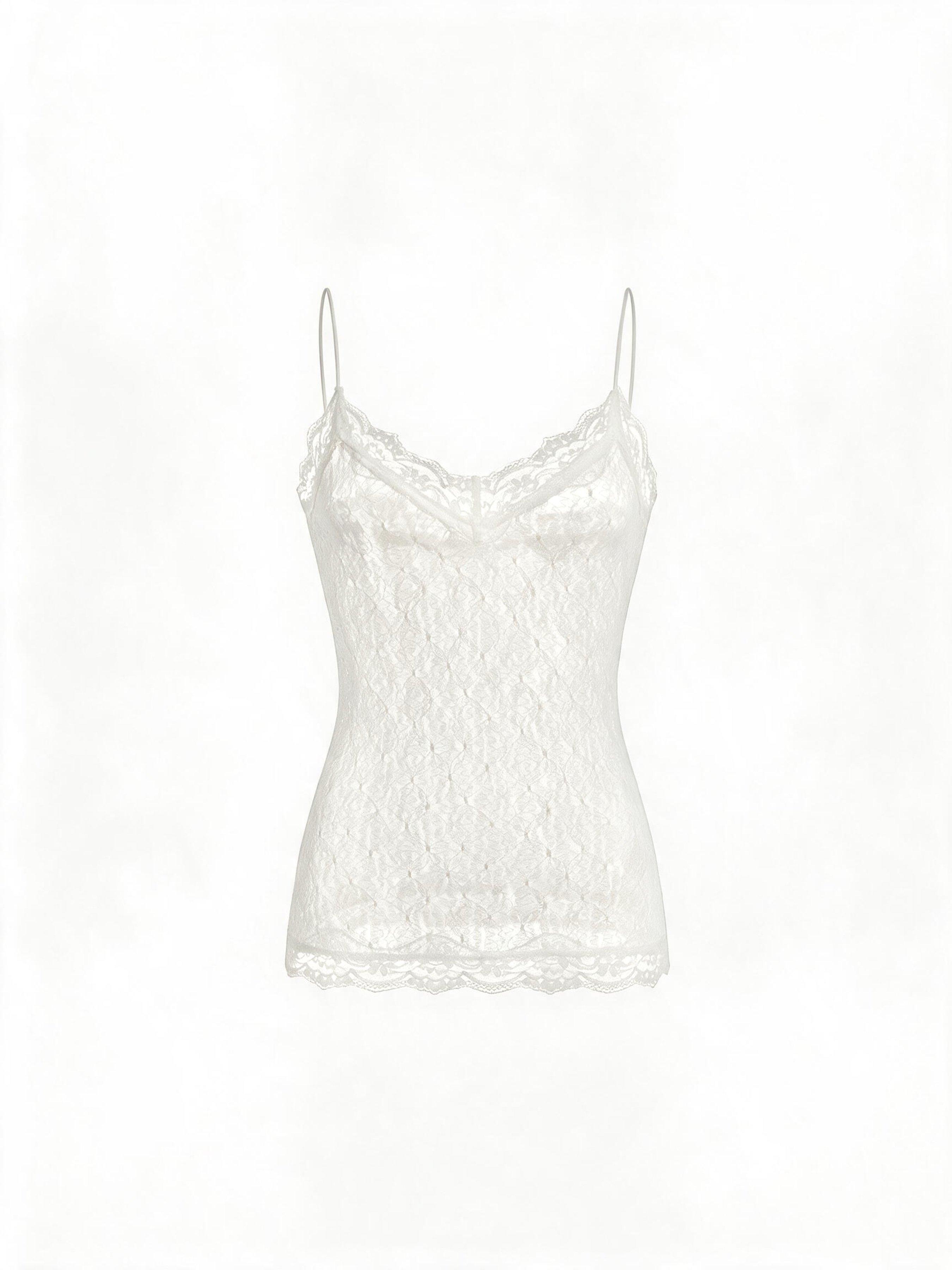 Textured Lace V-neck Cami Top by CIDER