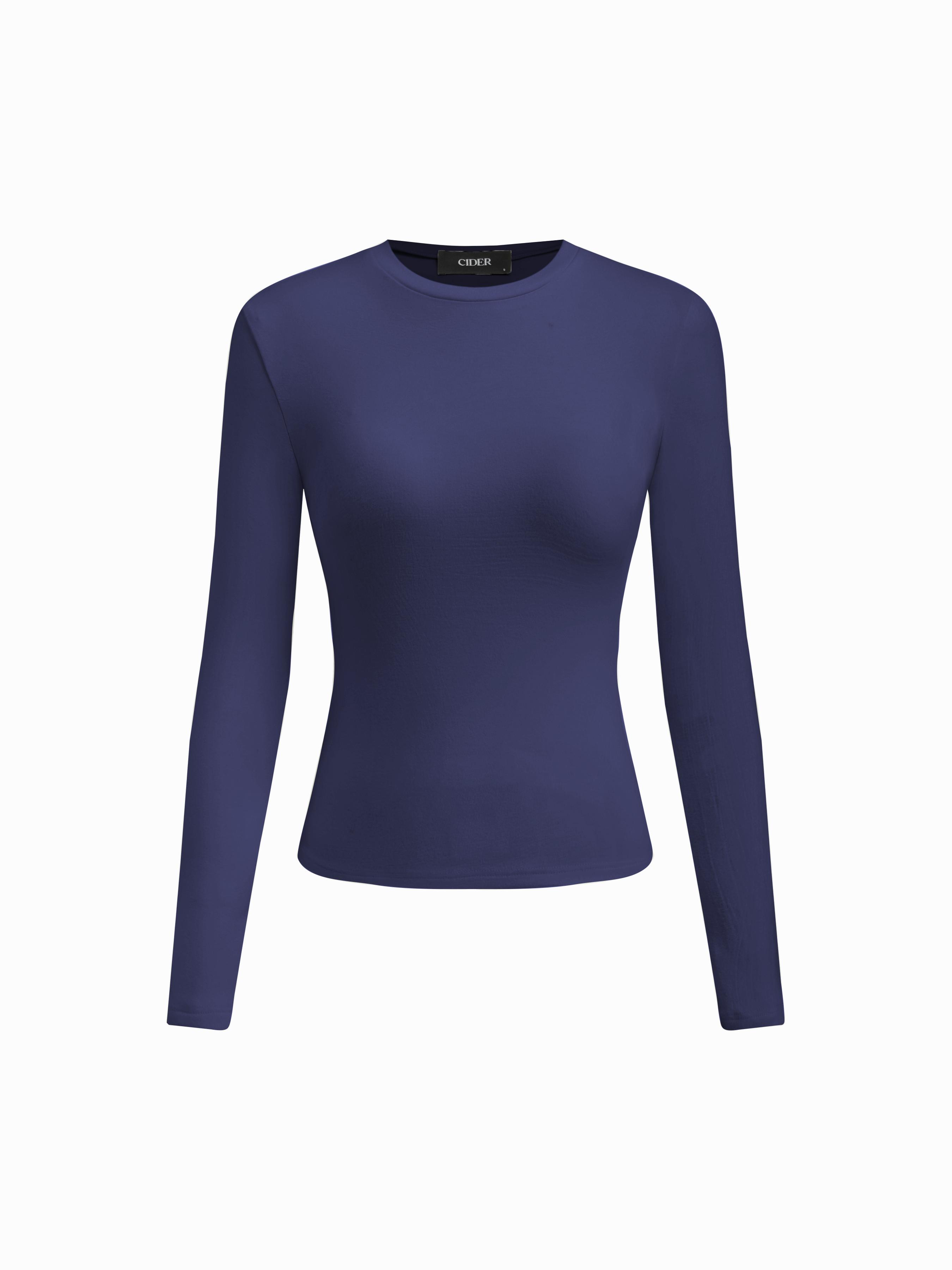 Thermal Cotton-blend Round Neck Long Sleeve Tee by CIDER