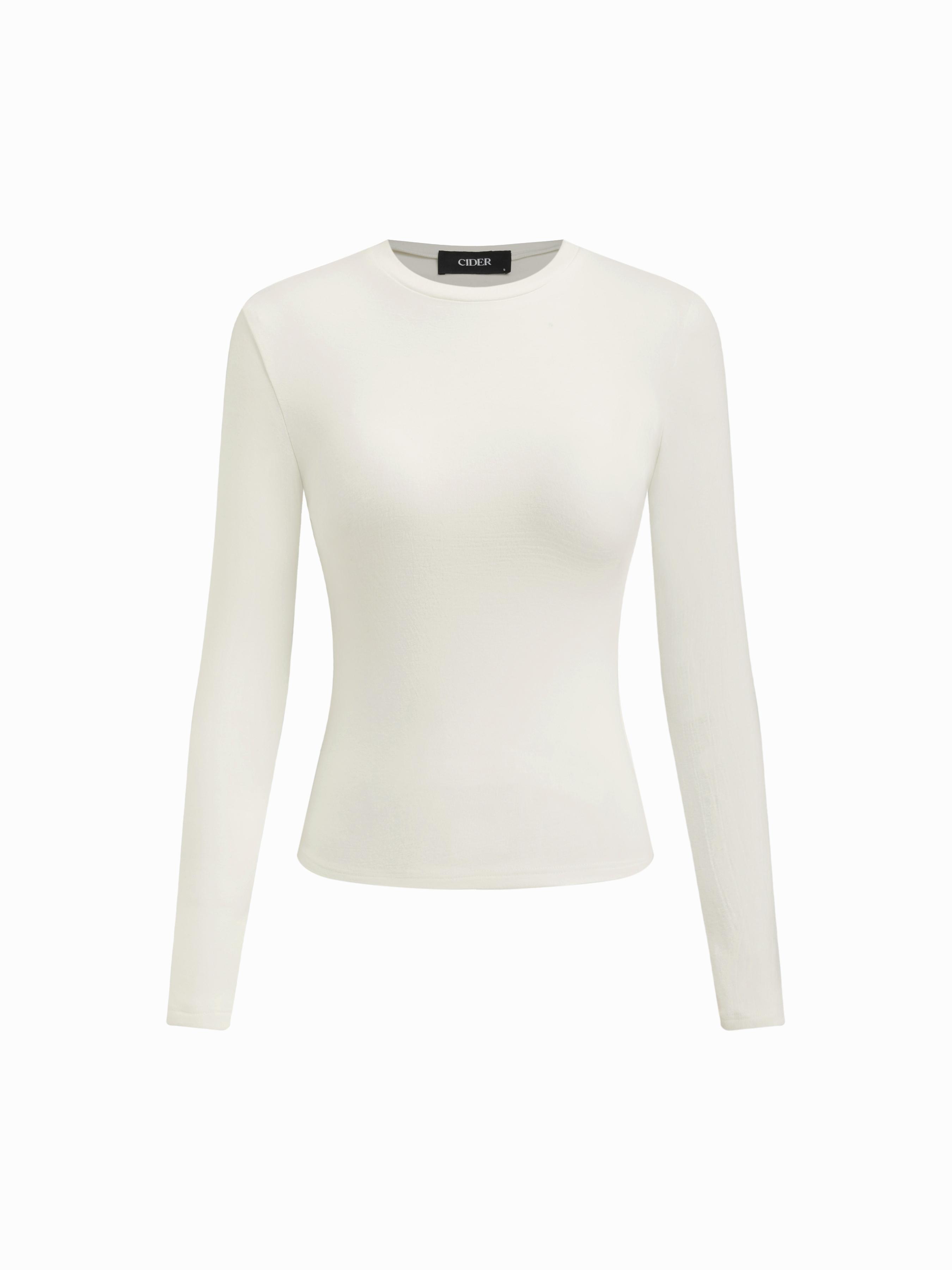 Thermal Cotton-blend Round Neck Long Sleeve Tee by CIDER
