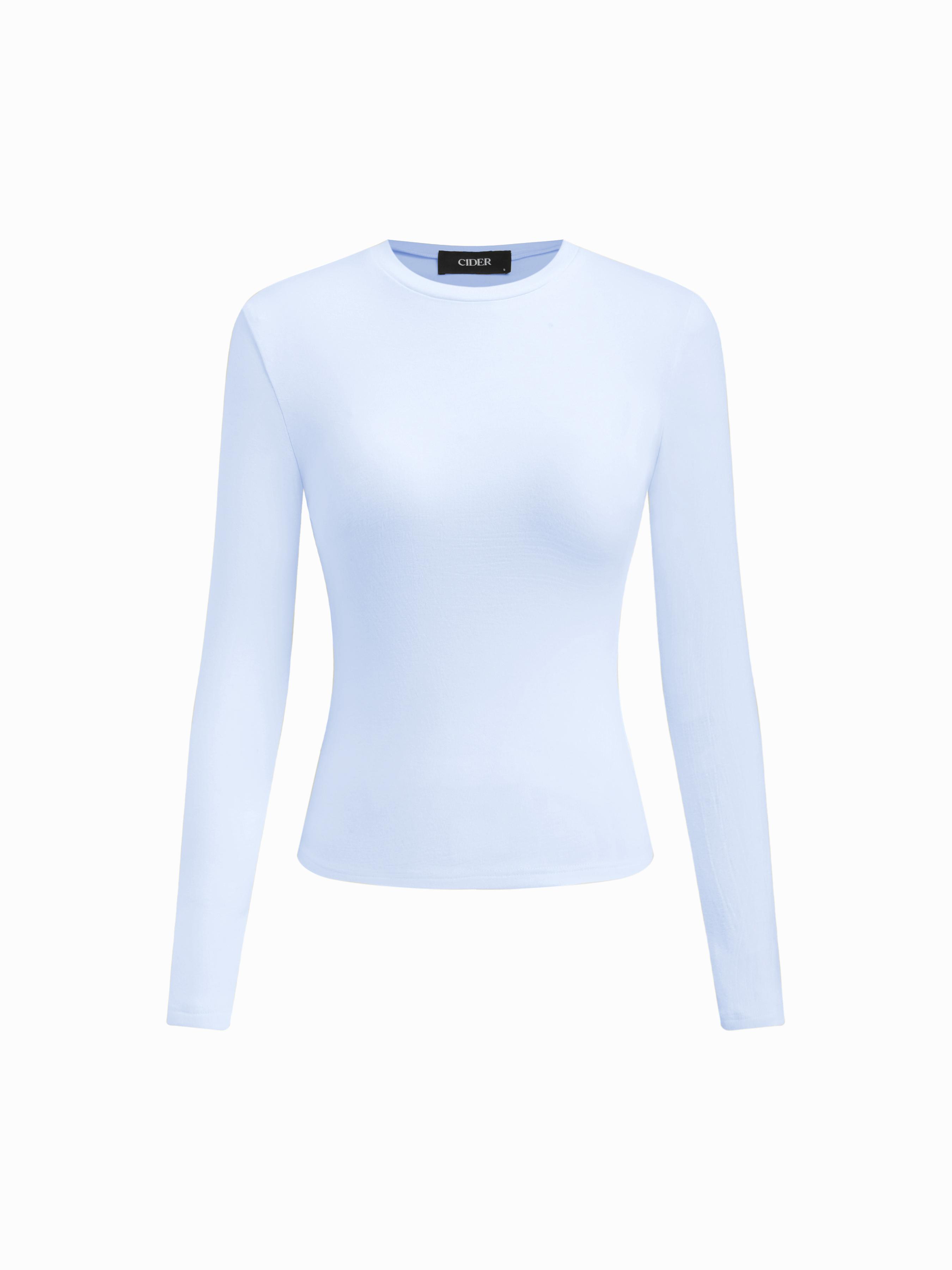 Thermal Cotton-blend Round Neck Long Sleeve Tee by CIDER