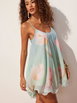 Tie-Back Bow Chiffon Floral Babydoll Mini Dress by CIDER Tie-Back Bow Chiffon Floral Babydoll Mini Dress by CIDER