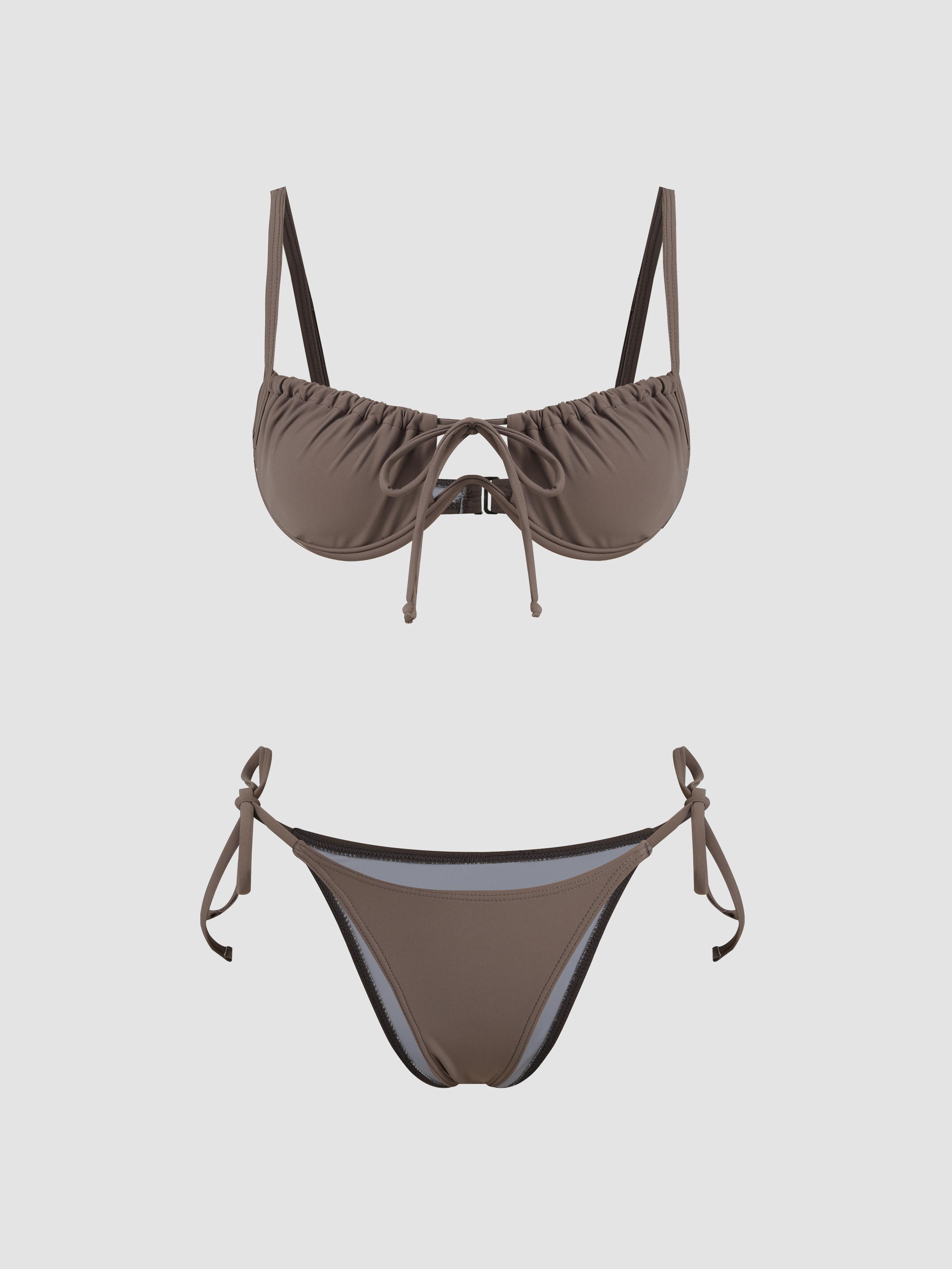 Tie Side Underwire Bikini Swimsuit by CIDER