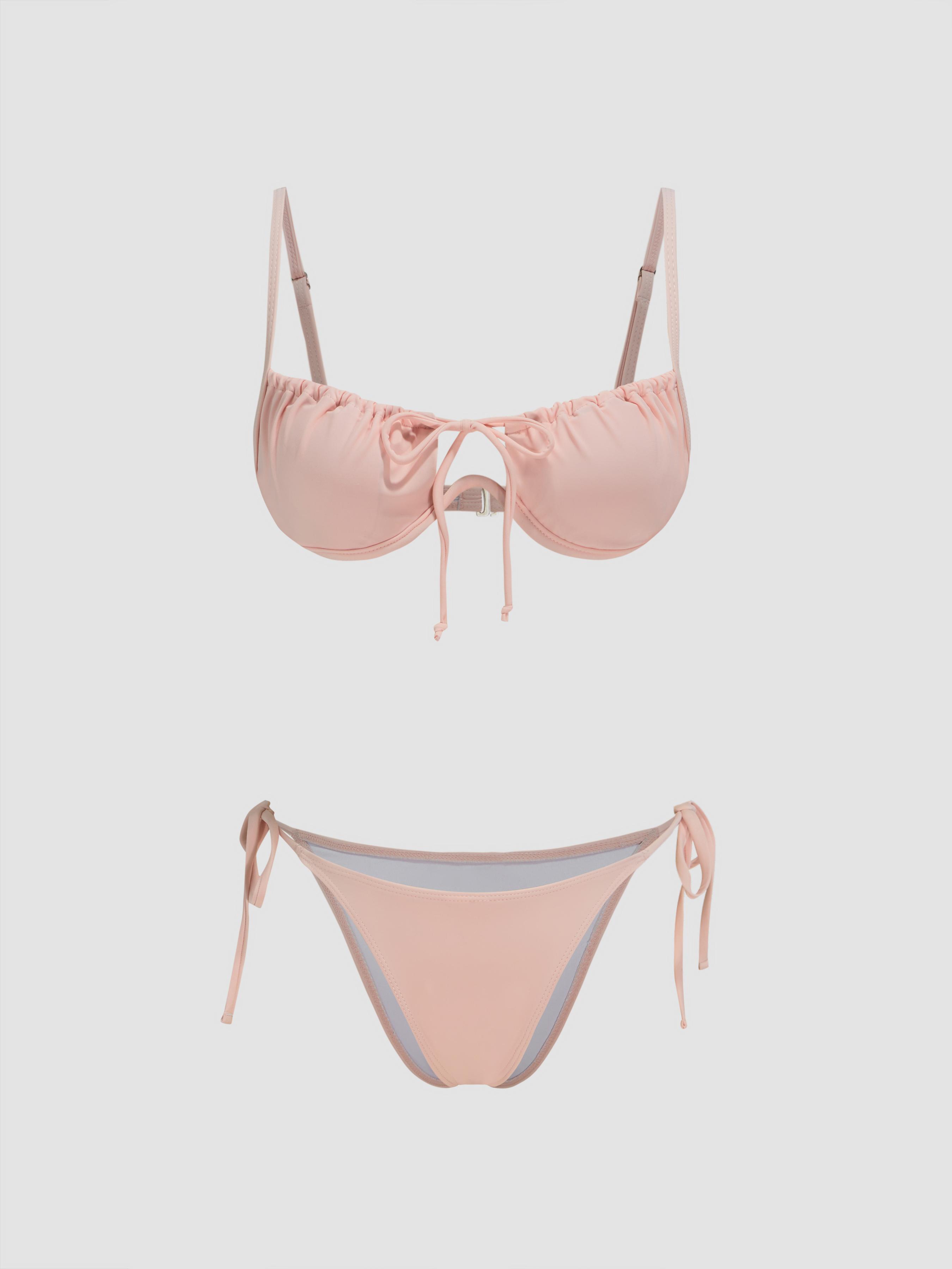 Tie Side Underwire Bikini Swimsuit by CIDER