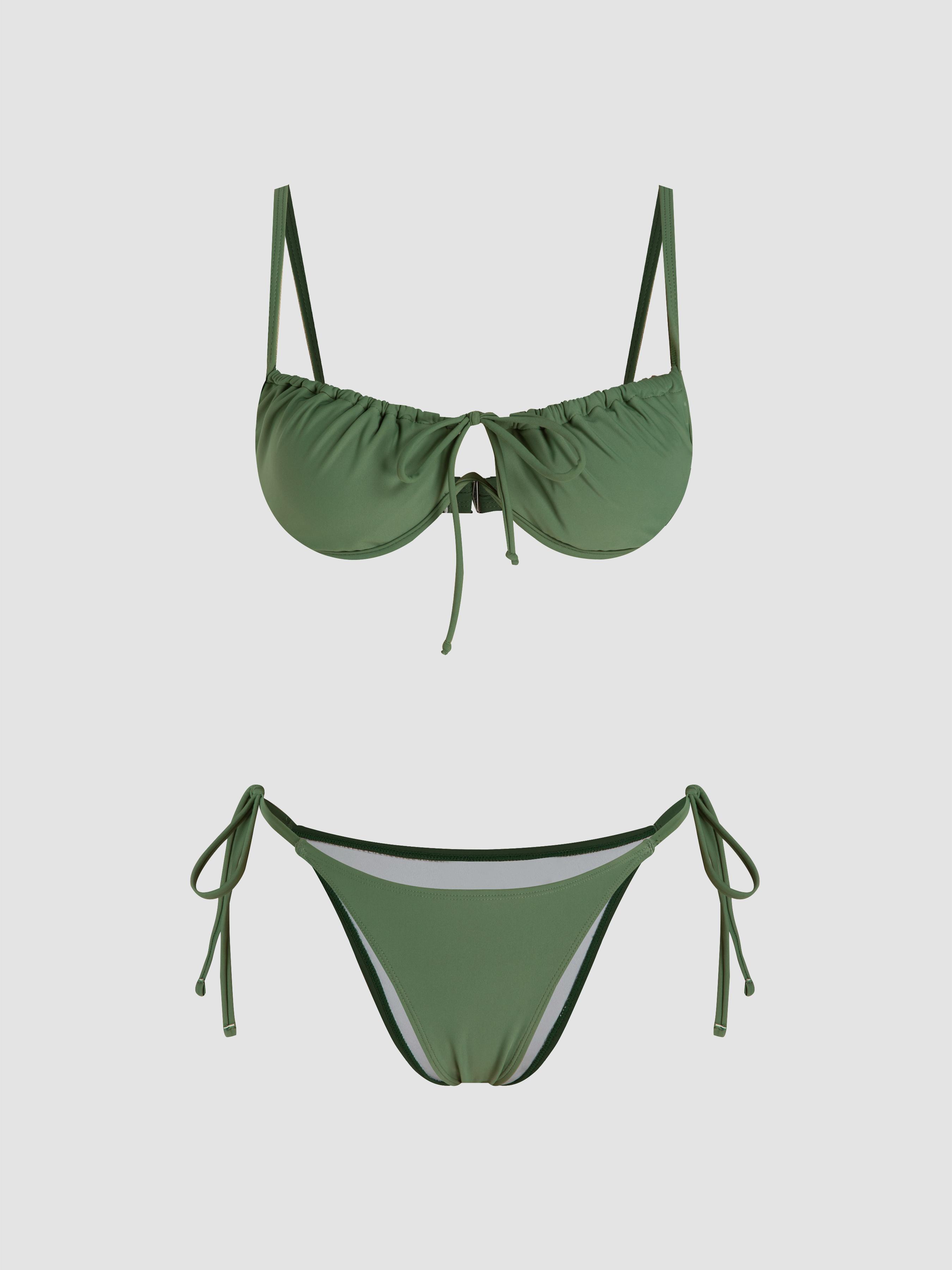 Tie Side Underwire Bikini Swimsuit by CIDER