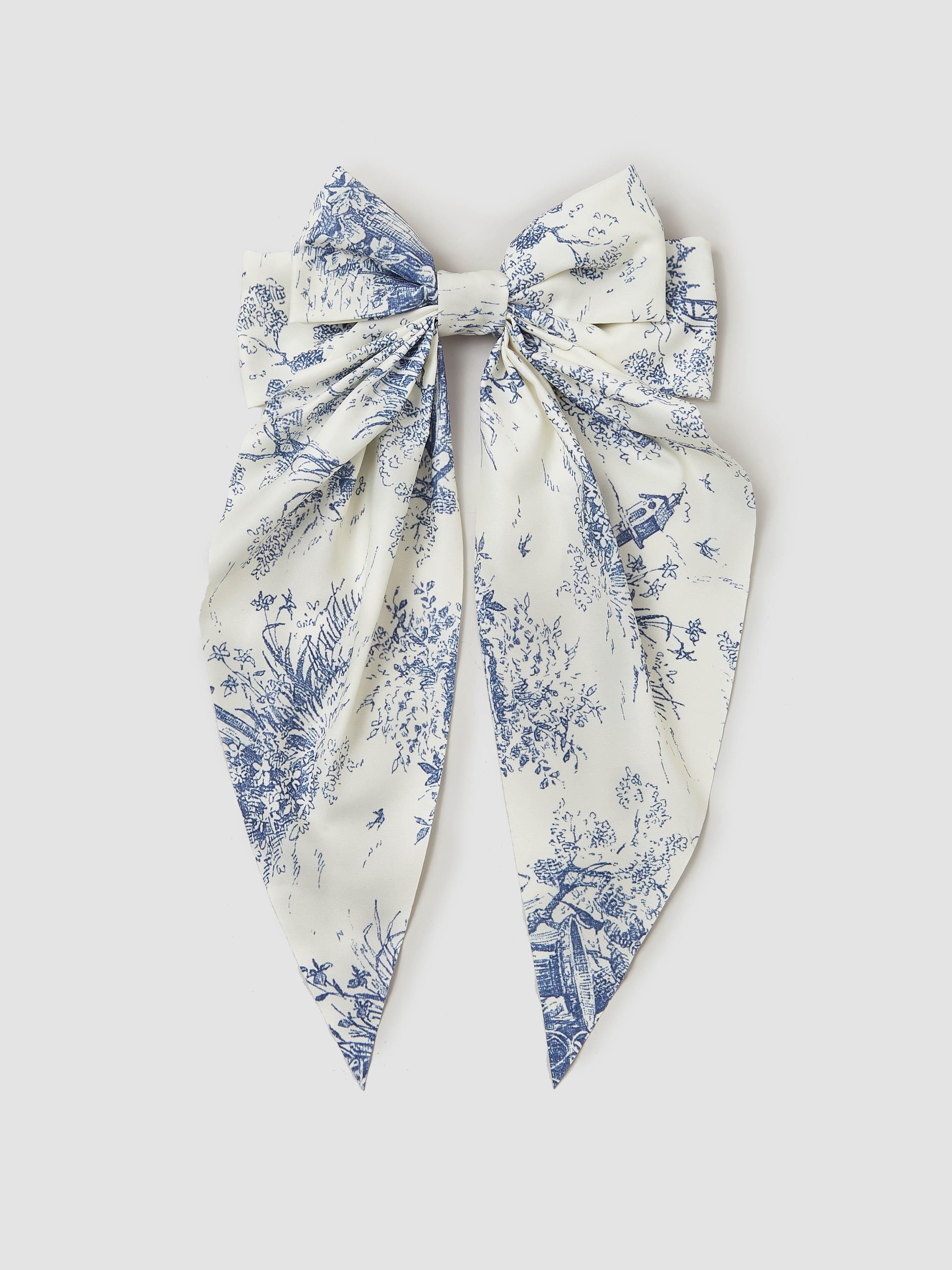 Toile de Jouy All-Over Print Bowknot Hair Clip by CIDER
