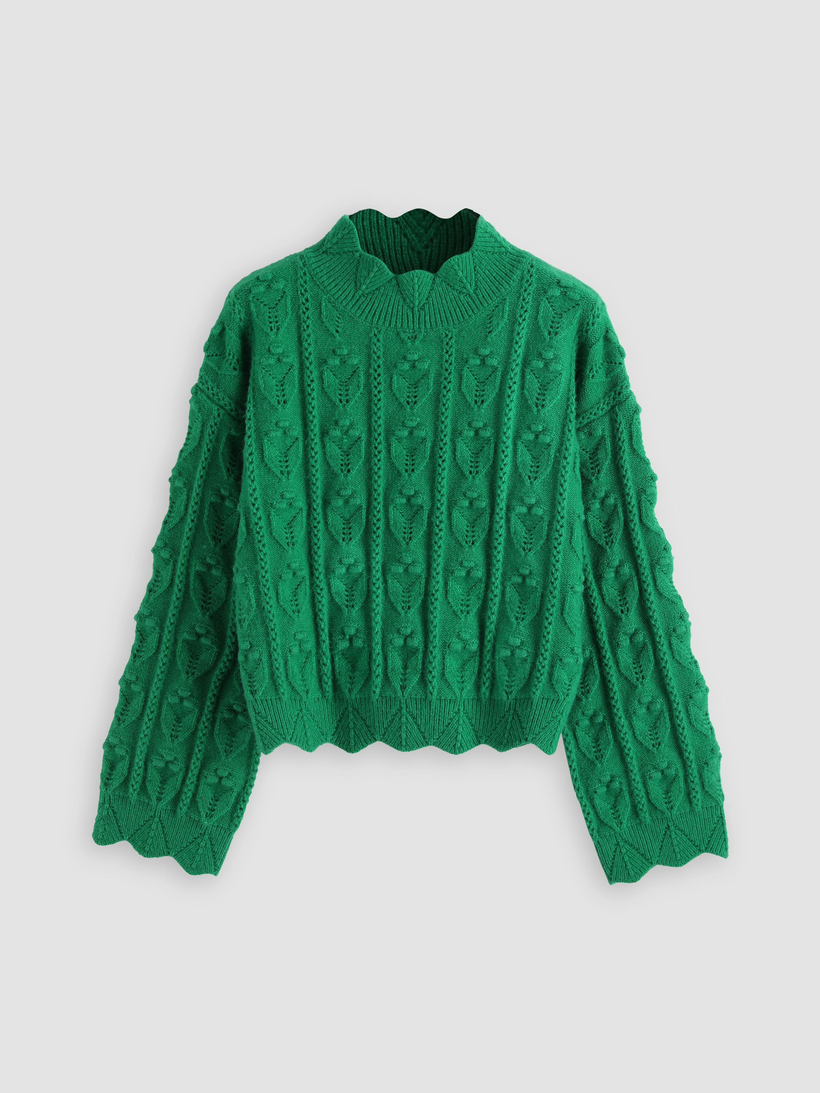 Tractor Textured High Neck Sweater by CIDER