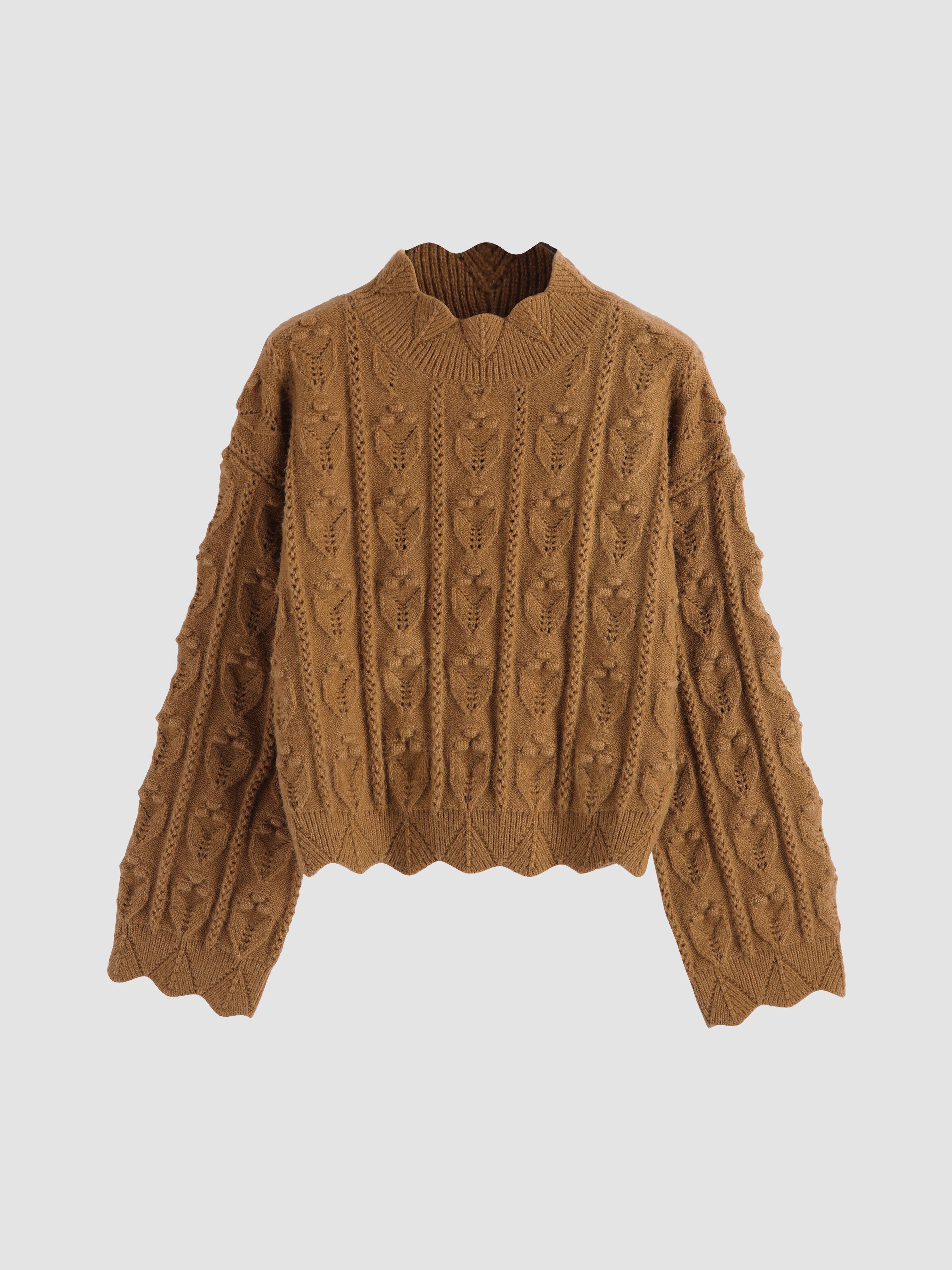 Tractor Textured High Neck Sweater by CIDER
