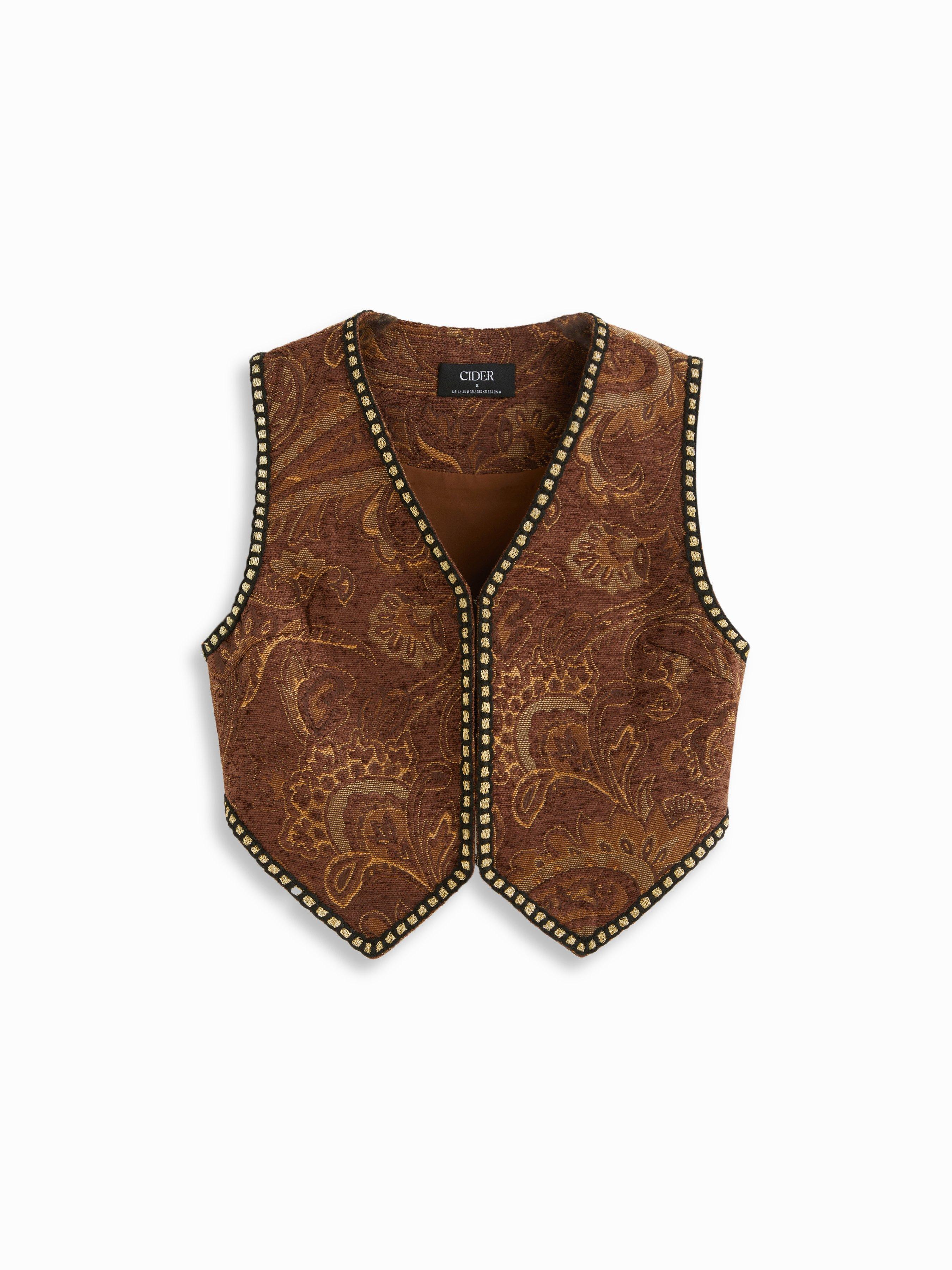 Tribal Suede V-Neck Vest by CIDER