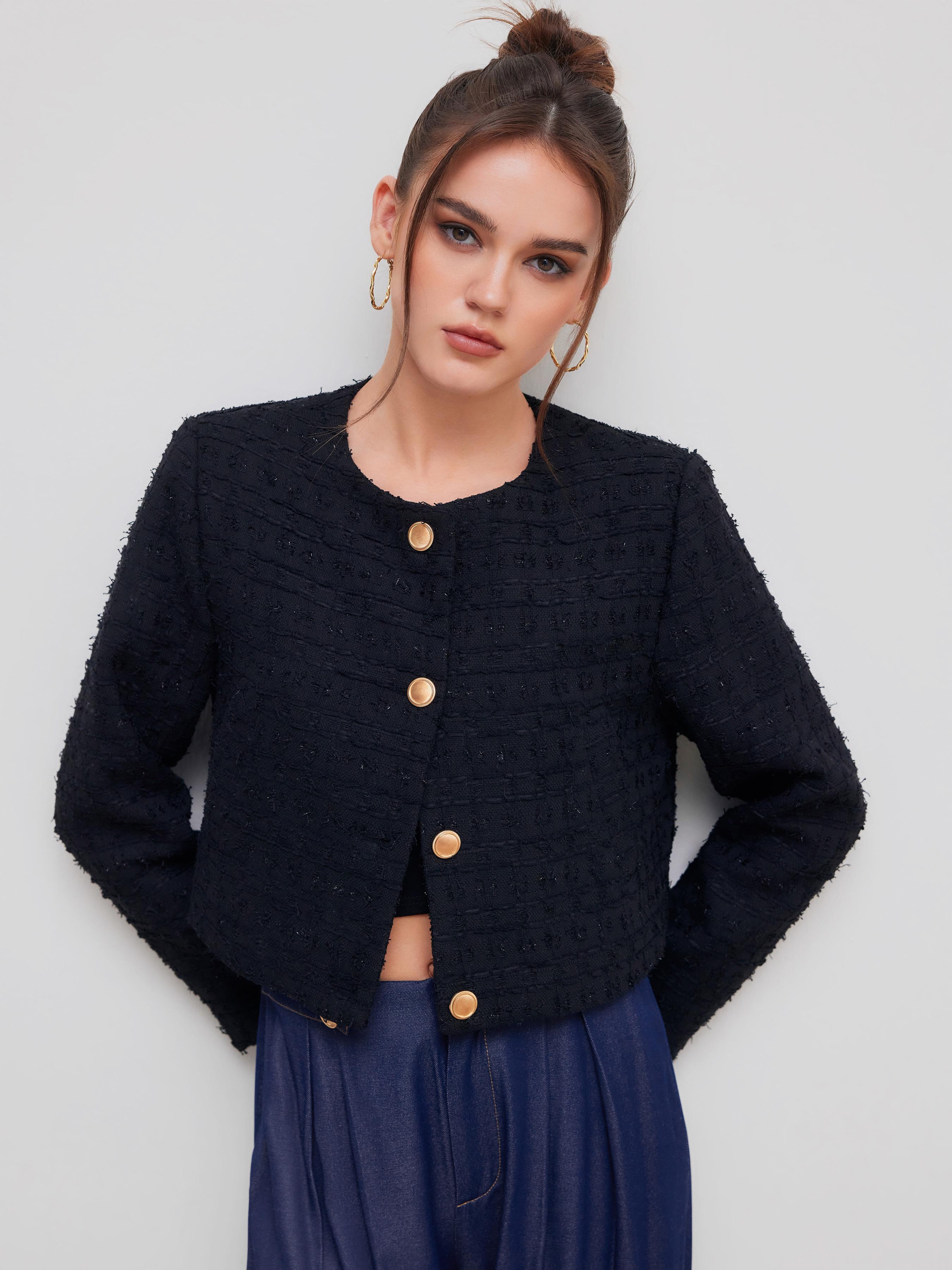 Tweed Round Neck Jacket by CIDER