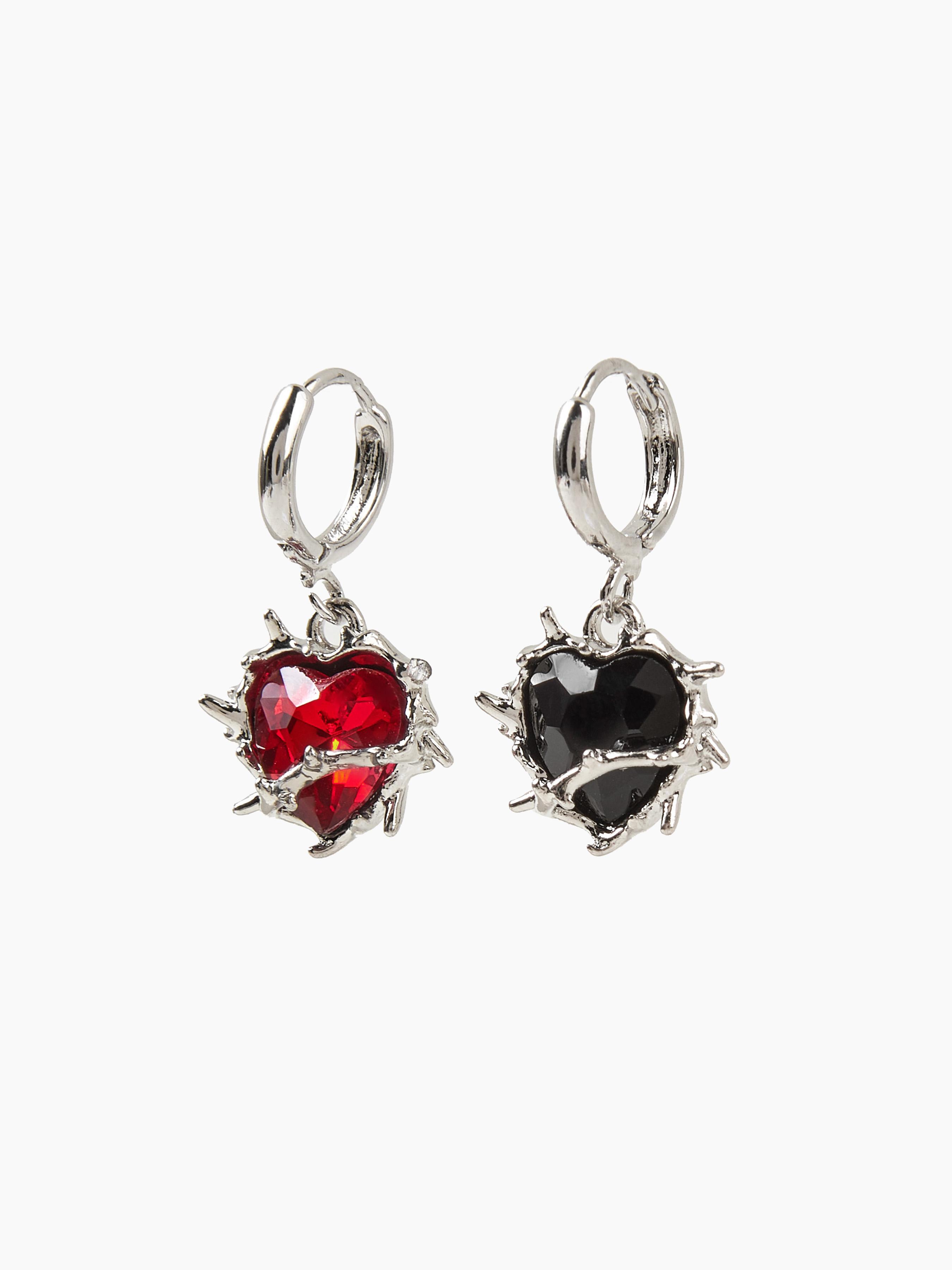 Two Tone Heart Drop Design Earrings by CIDER